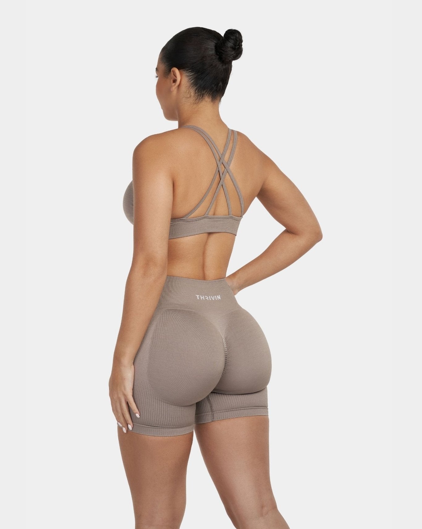 V-Neck Sculpt Seamless Bra | Khaki