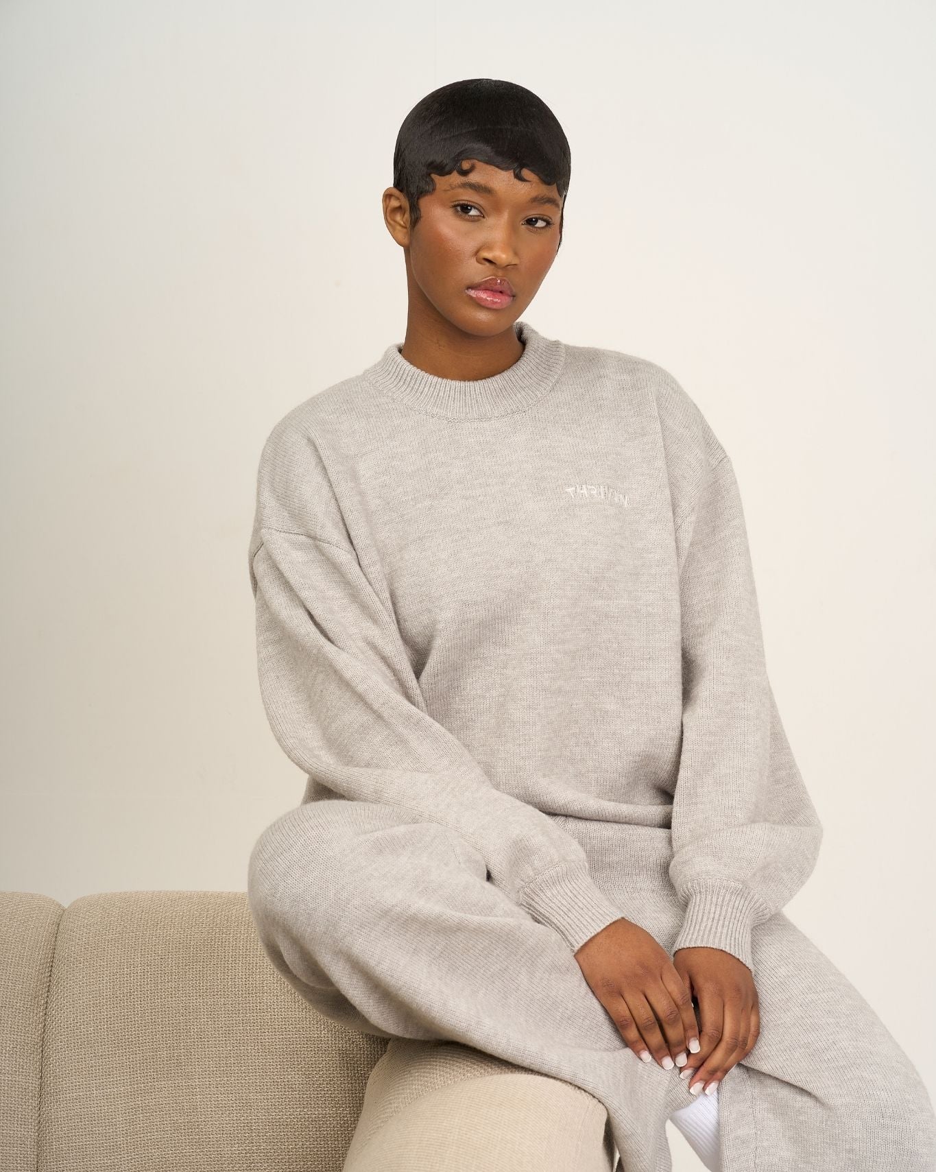 Essential Knitted Sweater | Stone