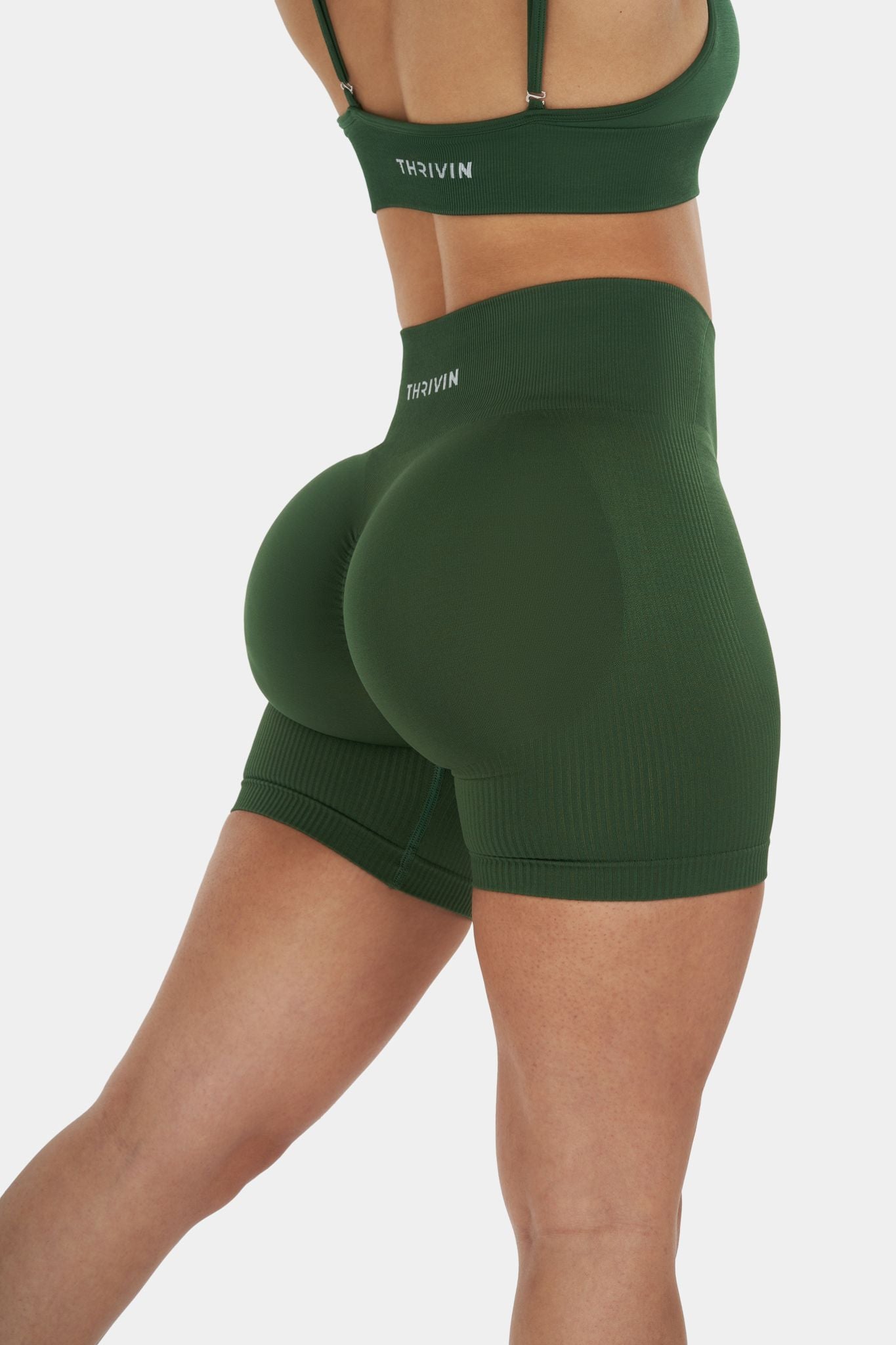 Arise - Seamless Sculpt Ribbed Contour Shorts - Groen