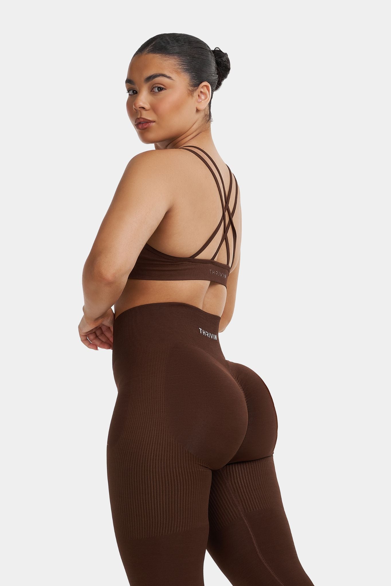 V-Neck Sculpt Seamless Bra | Bourbon Brown - Pre-Order