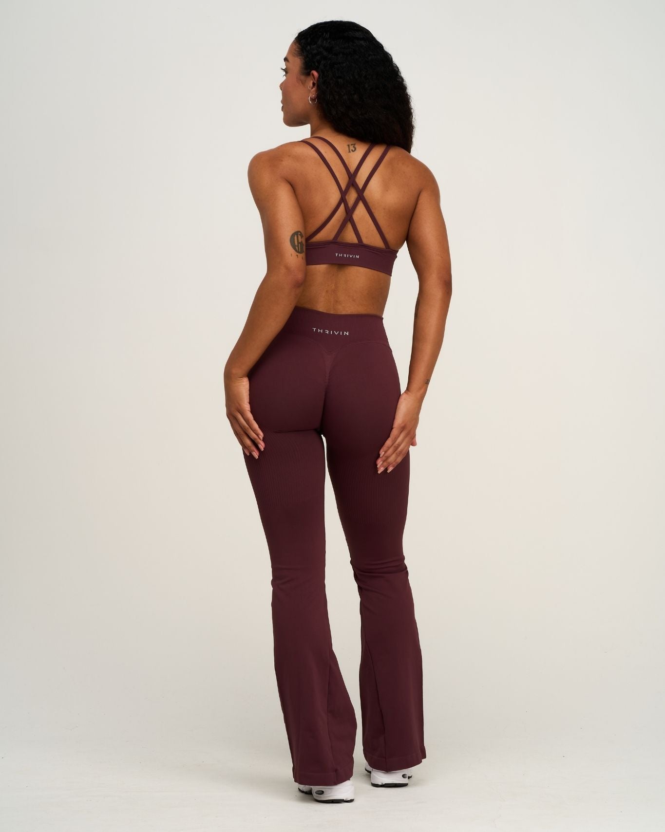 Elevate™ V-Waist Flared Leggings | Dark Mauve