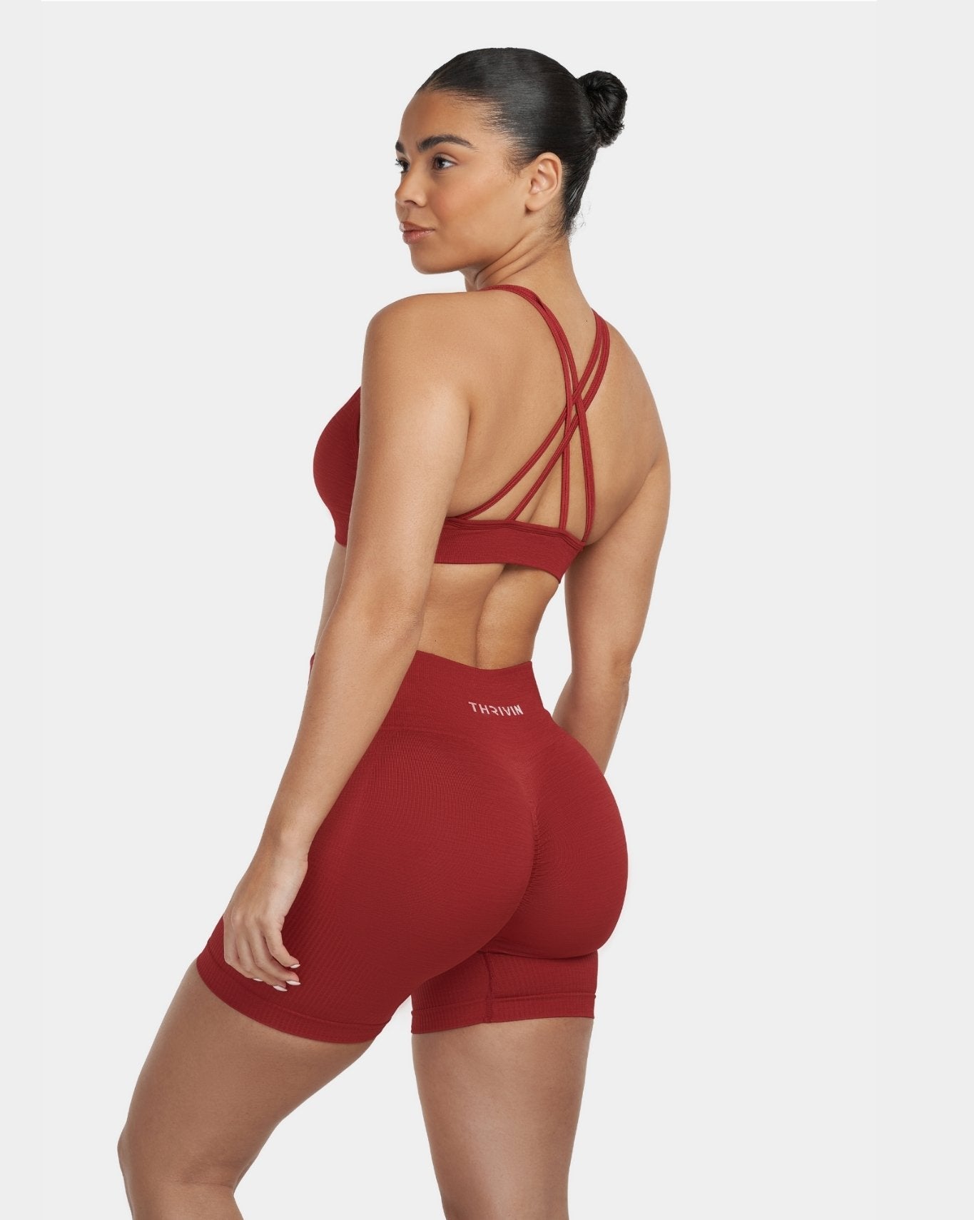 V-Neck Sculpt Seamless Bra | Cherry Spice