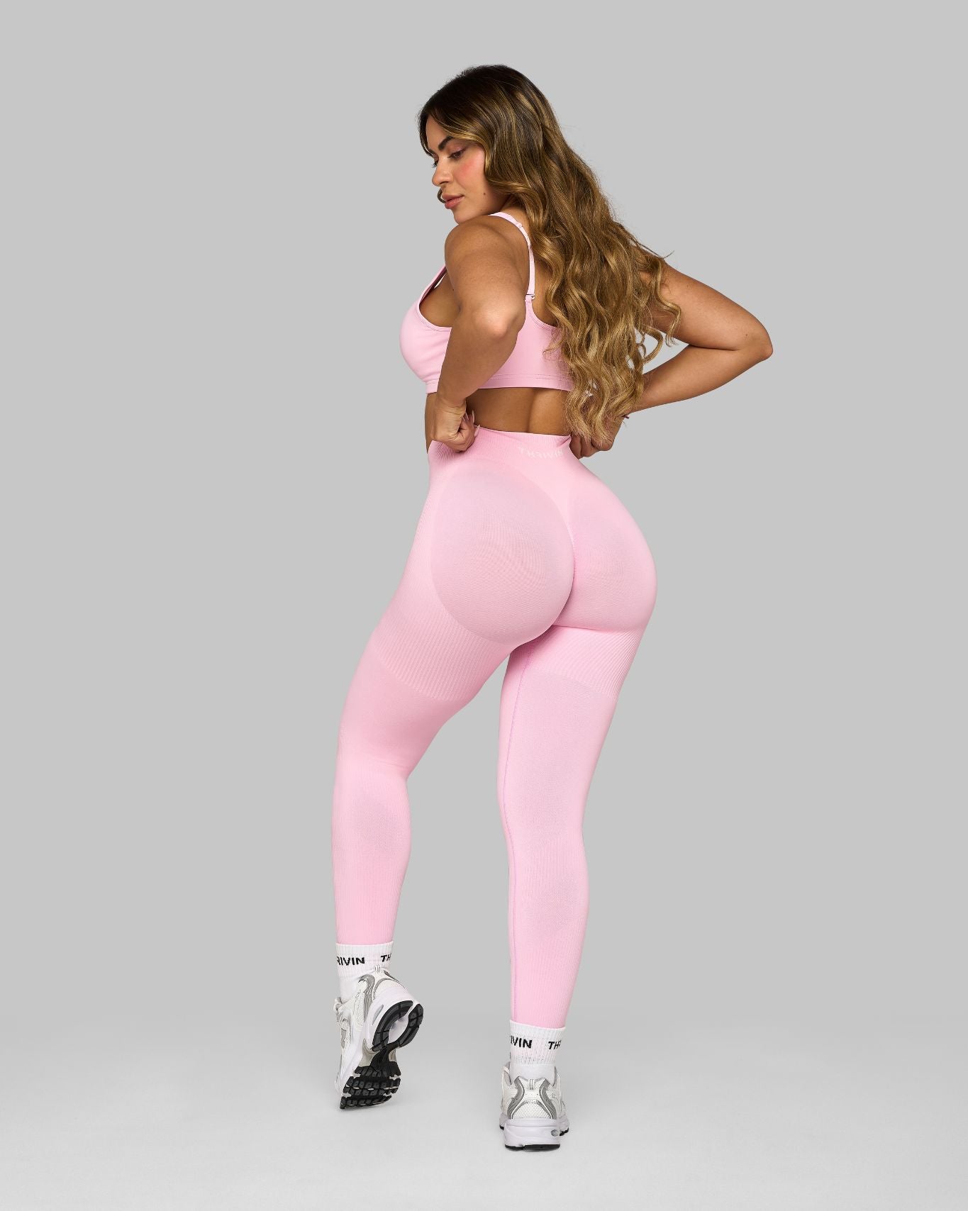 Chiara Ribbed Contour Leggings | Candy Pink