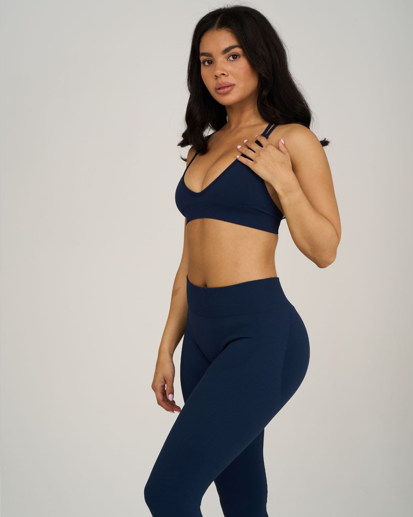 Elevate V-Neck Sculpt Seamless Bra | Midnight Navy