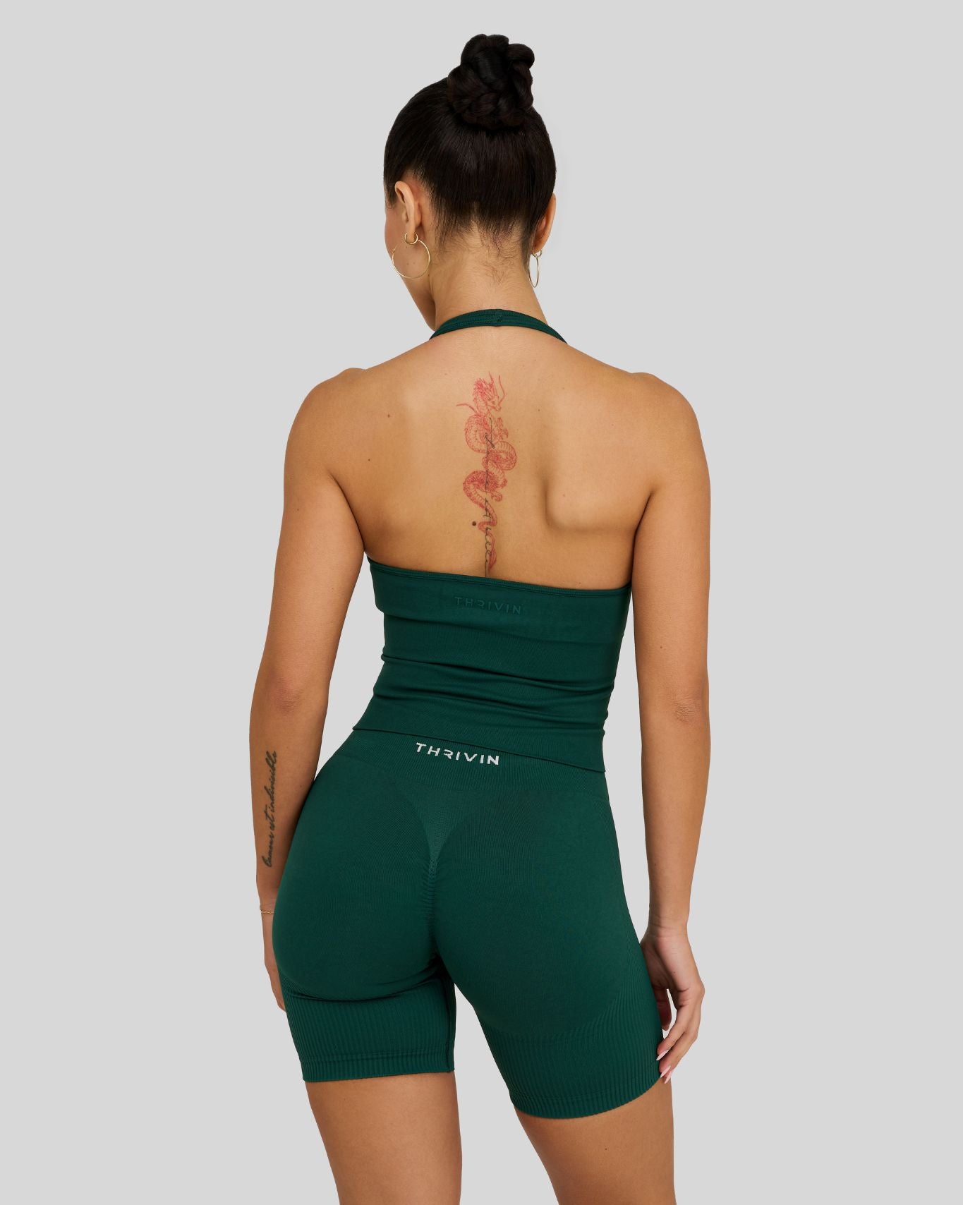 Elevate Sculpting Shapewear Top Halterneck | Pine Green