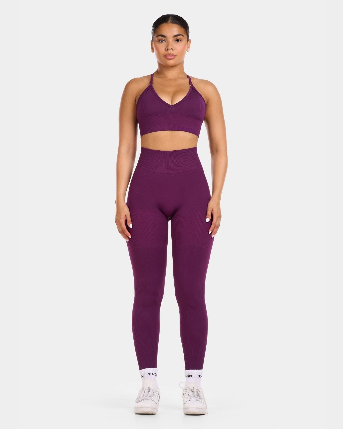 SculptV2 Ribbed Contour Leggings - Plum Leggings