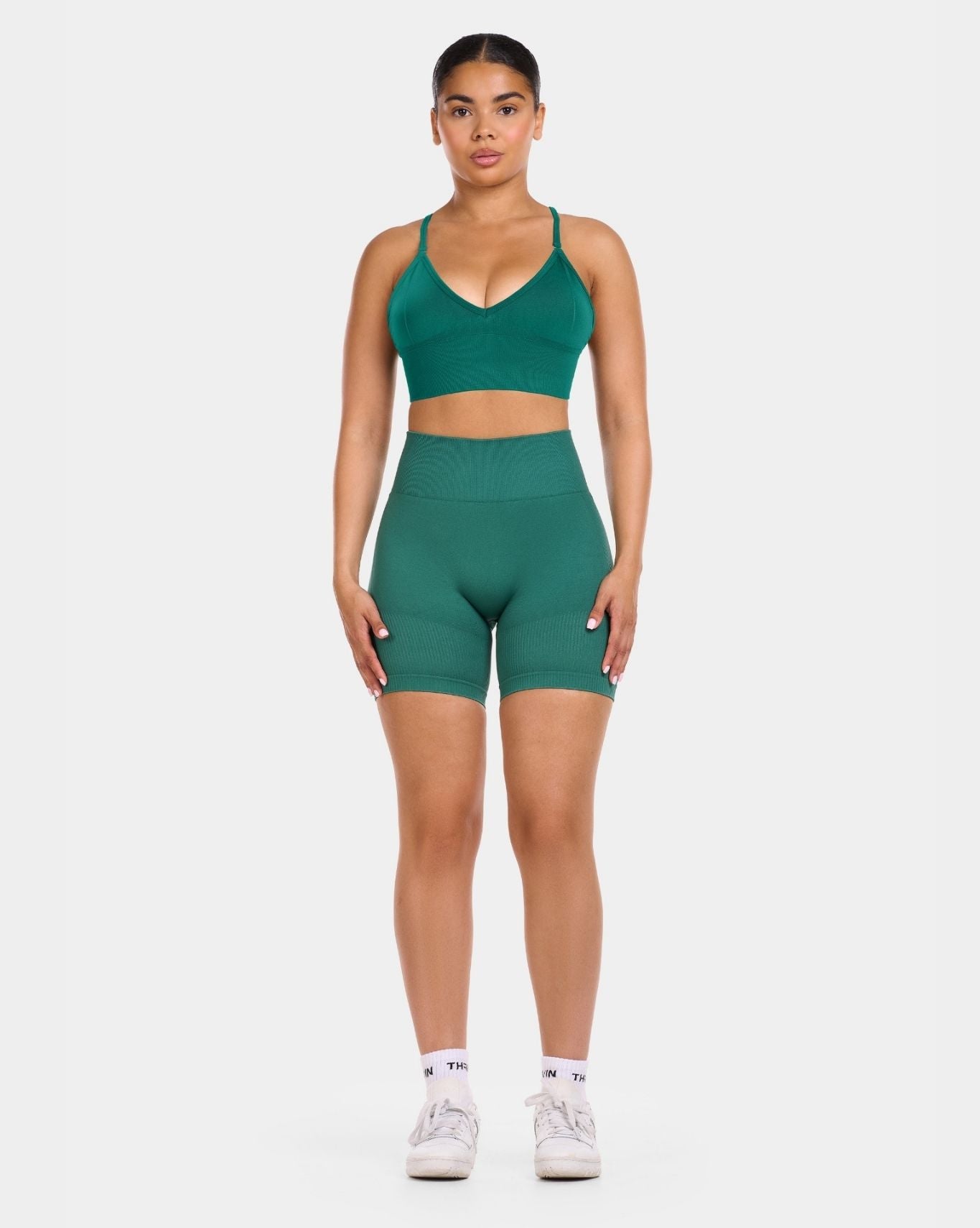 Seamless Sculpt Ribbed Contour Shorts | Emerald Green