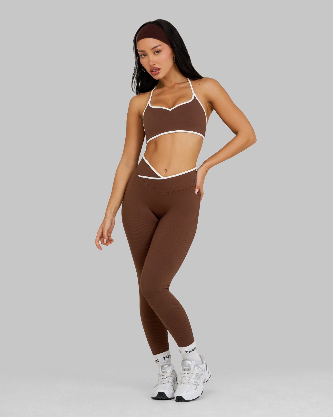 Outline V Waist Leggings | Bourbon Brown