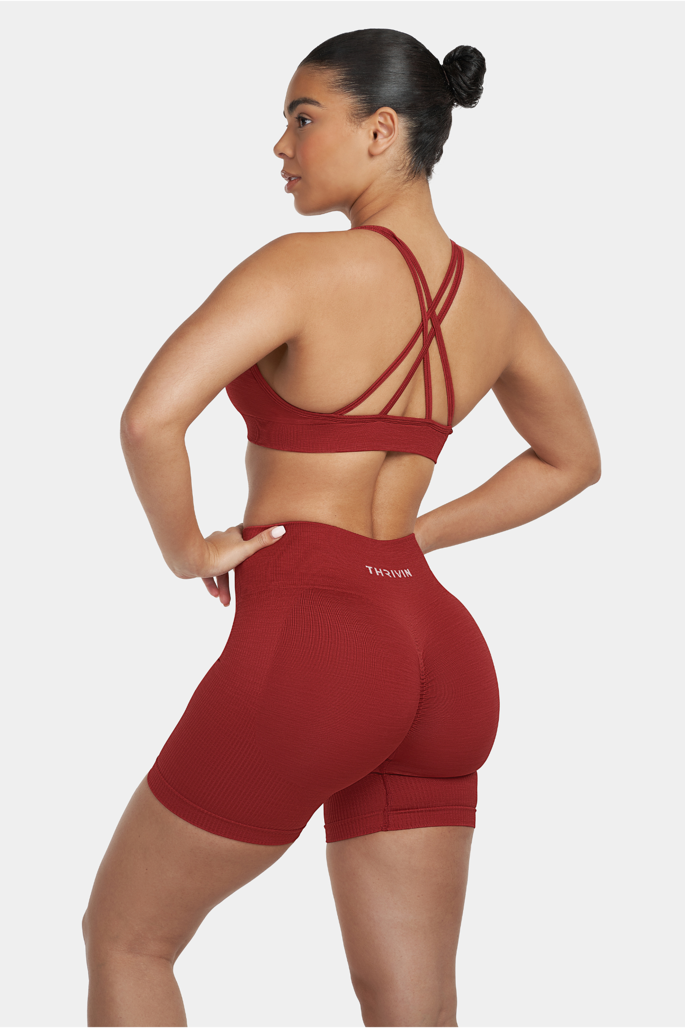 V-Neck Sculpt Seamless Bra | Cherry Spice