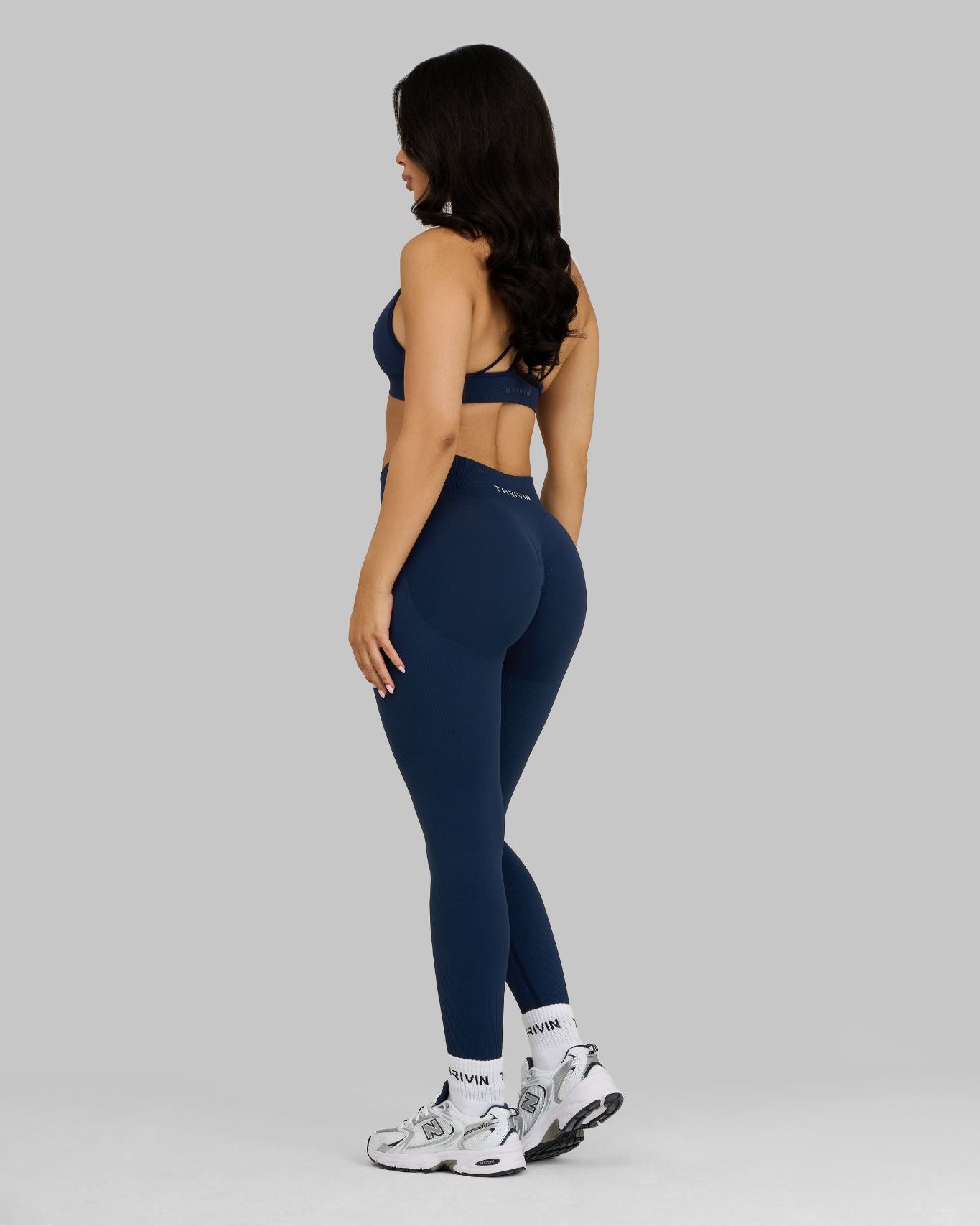 Elevate Ribbed Contour Leggings | Midnight Navy