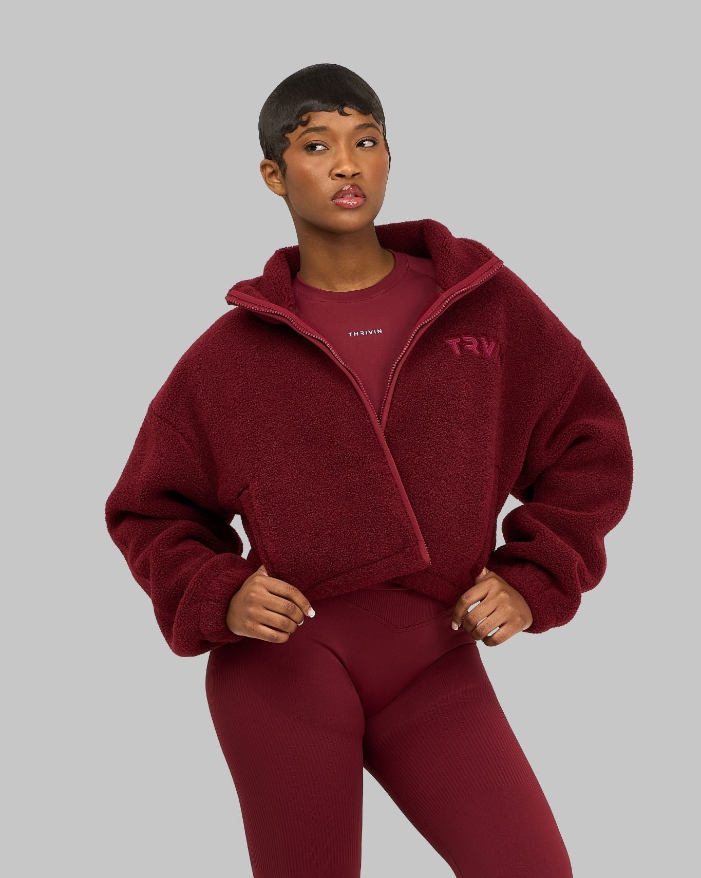 Essential Teddy Fleece Jacket | Fine Wine