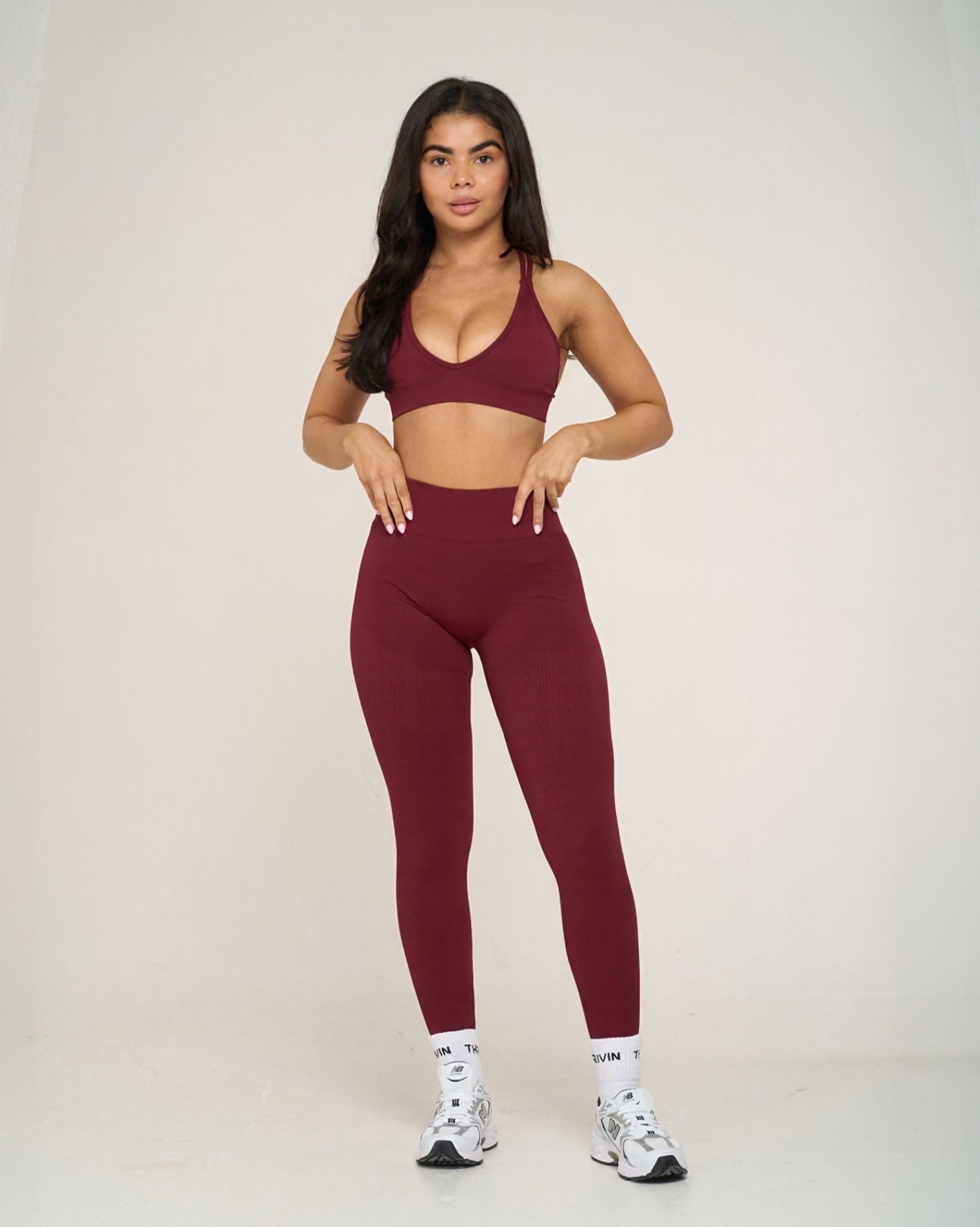 Ribbed Contour Leggings | New Burgundy