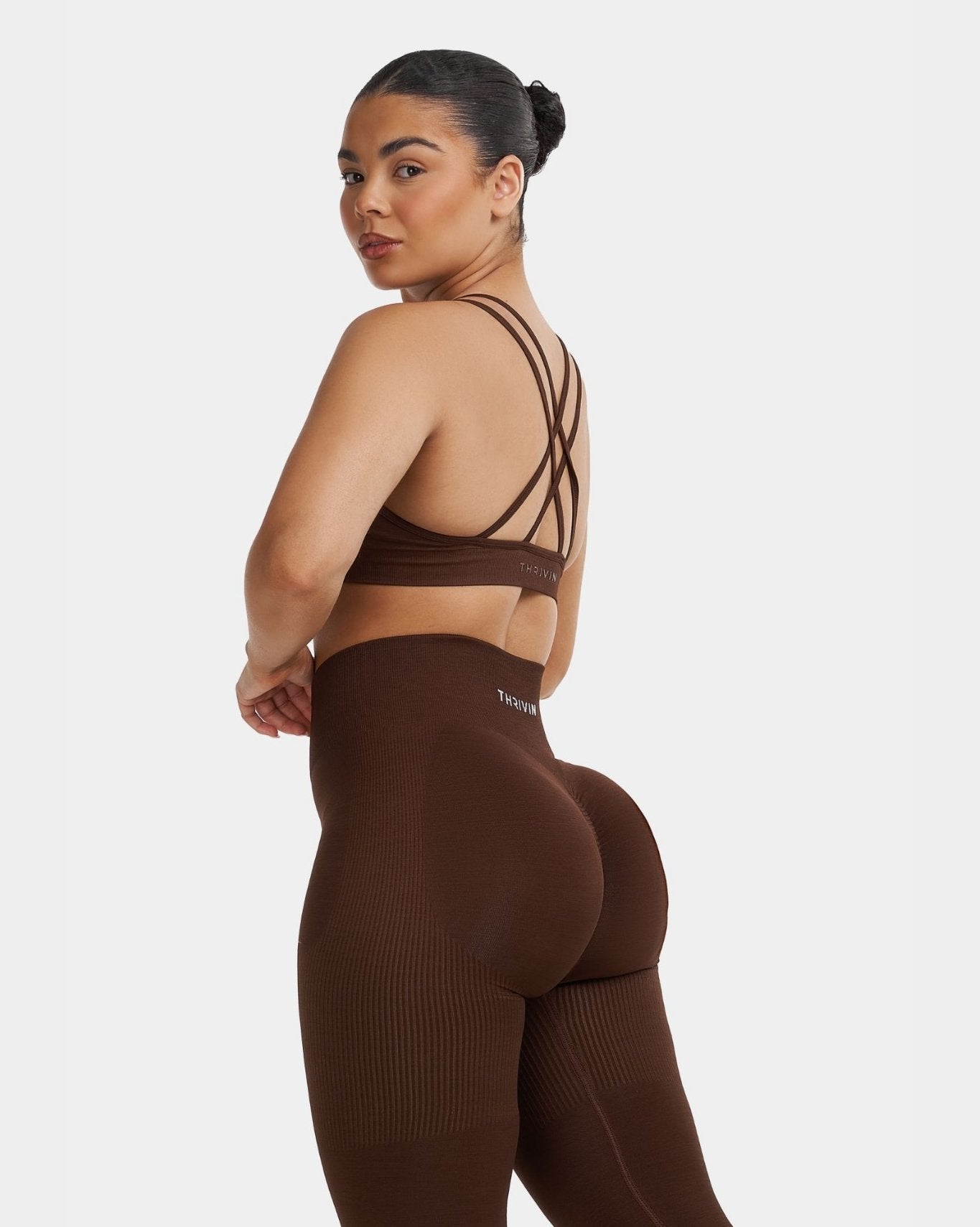 V-Neck Sculpt Seamless Bra | Bourbon Brown