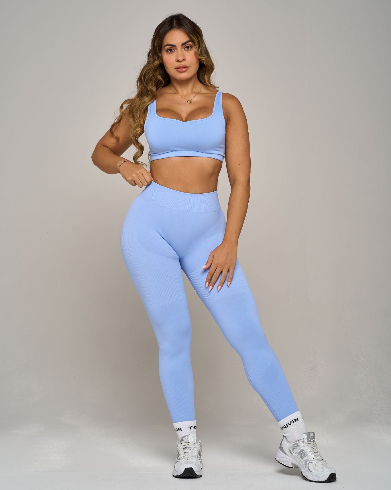 Chiara Ribbed Contour Leggings | Glacier