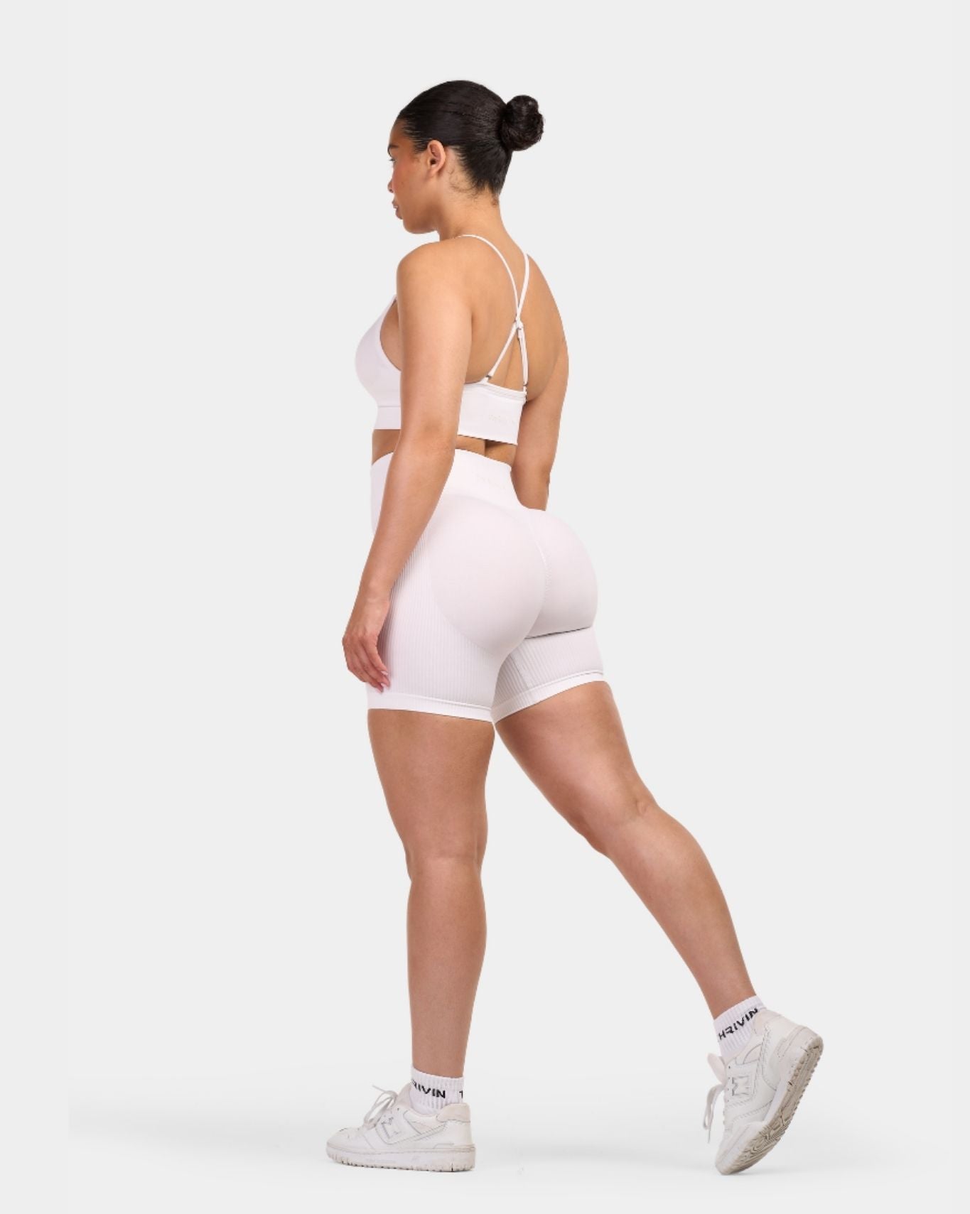 Seamless Sculpt Ribbed Contour Shorts | White