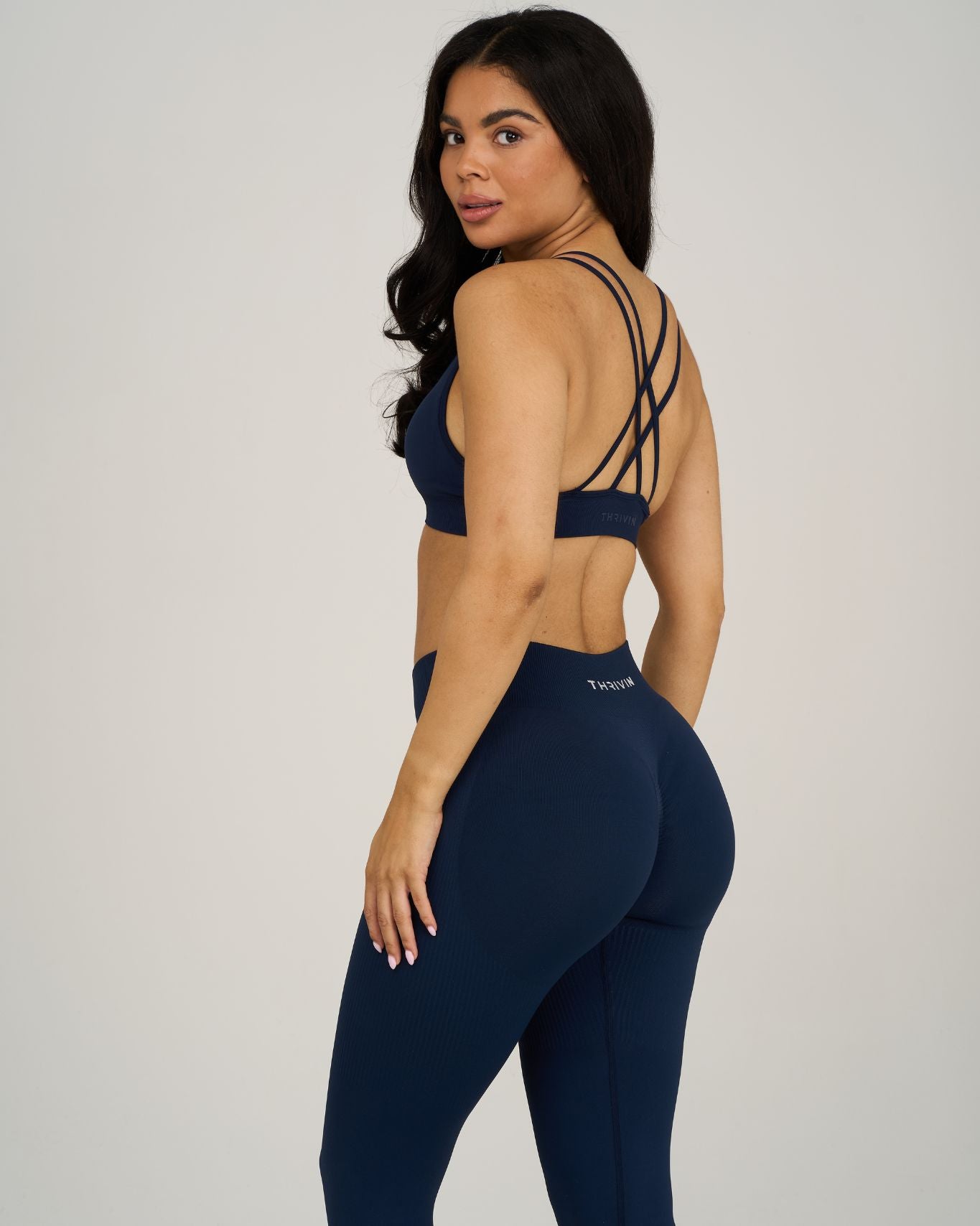 Elevate V-Neck Sculpt Seamless Bra | Midnight Navy