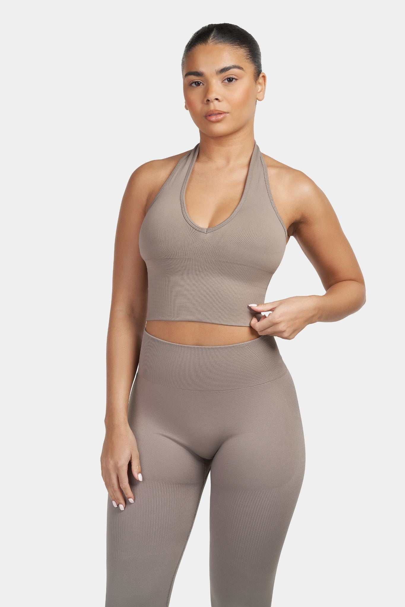 Sculpting Shapewear Top Halterneck | Khaki