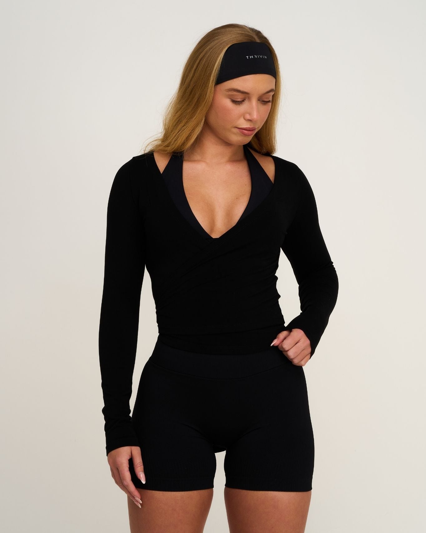 The Essential Collection Wrap Top | Night Black