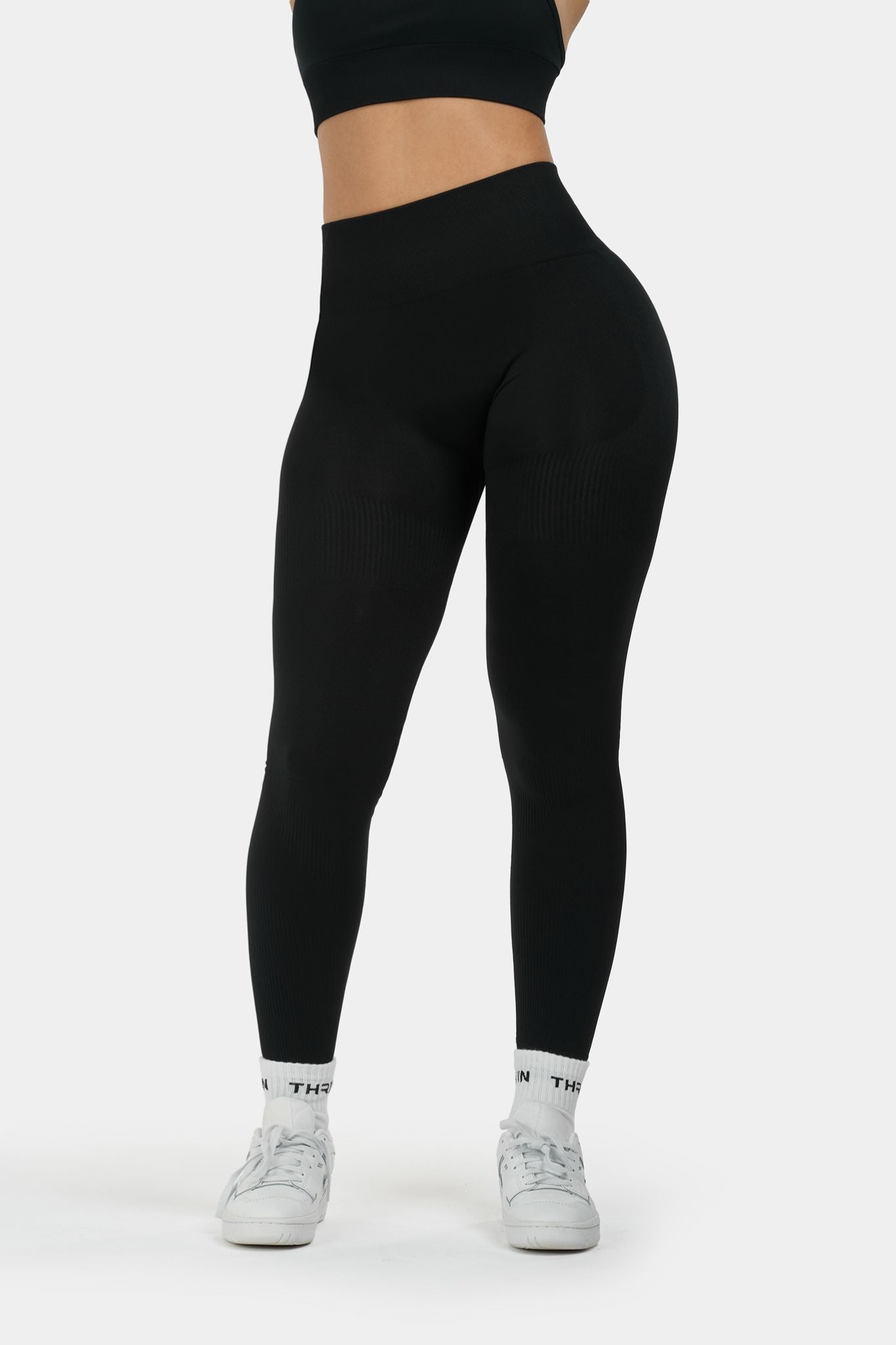 Arise - Seamless Sculpt Ribbed Contour Leggings - Zwart