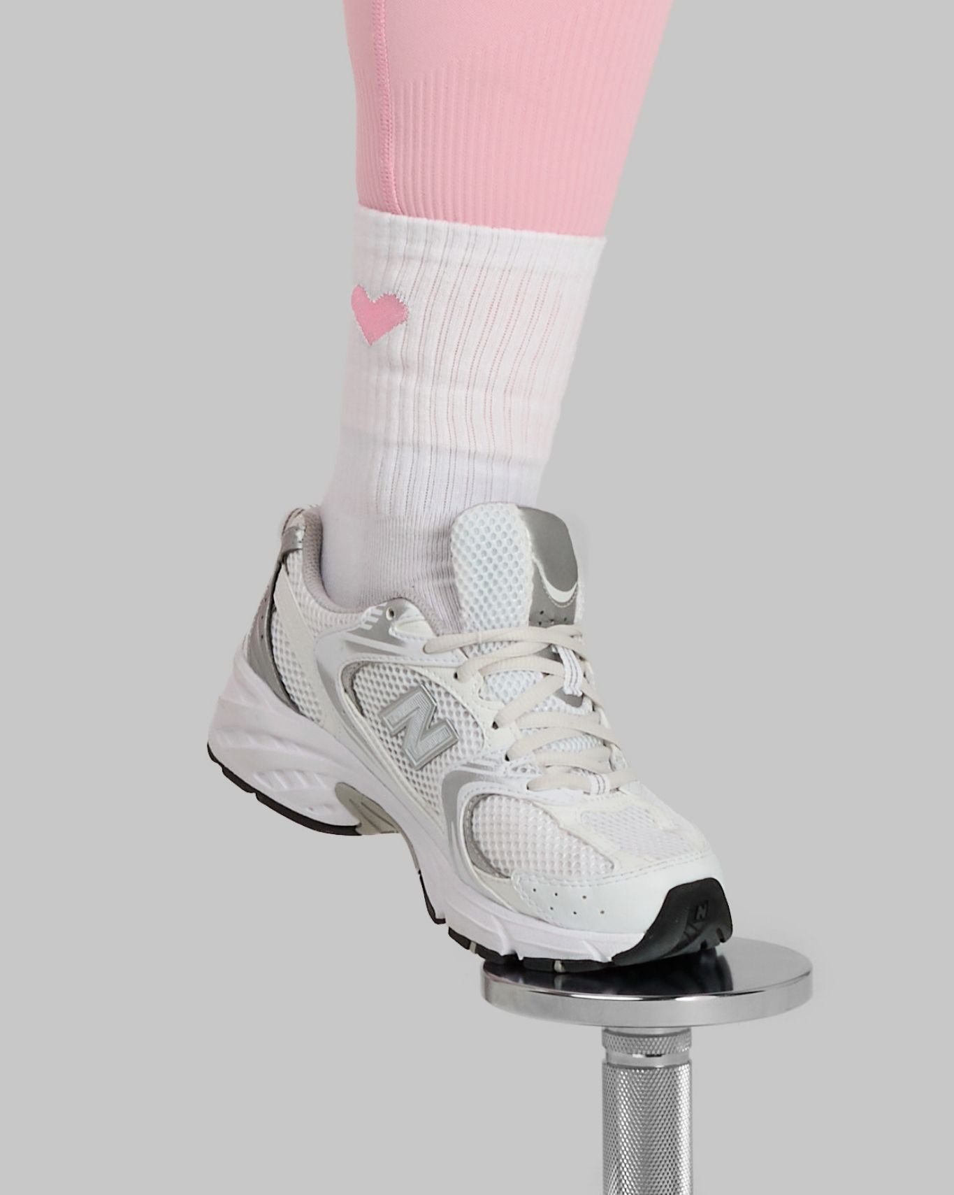 THRIVIN Socks | White & Pink Heart Logo
