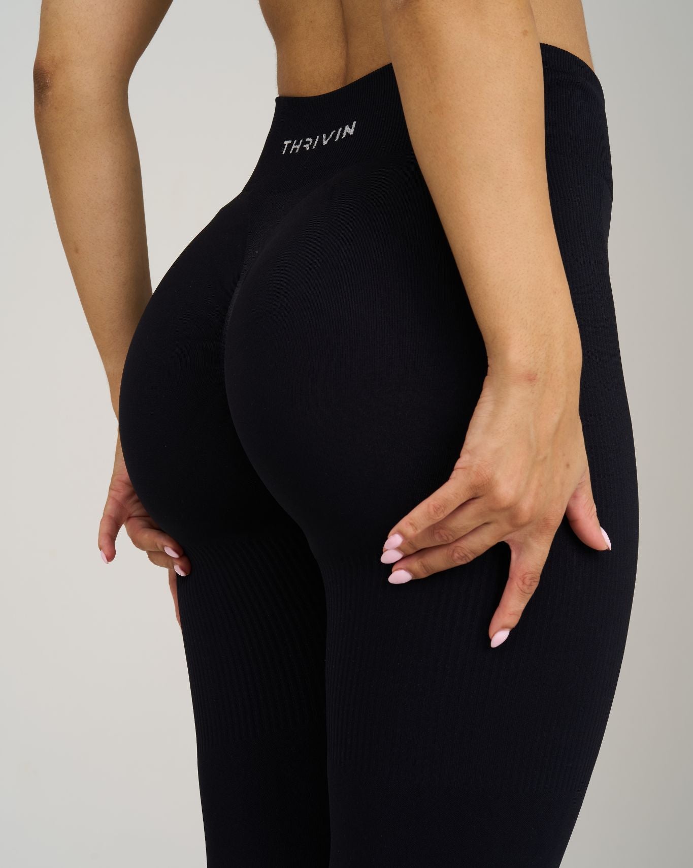 Elevate Ribbed Contour Leggings | Night Black