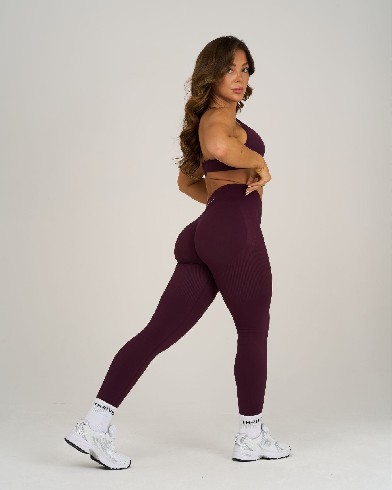 Elevate Ribbed Contour Leggings | Winter Plum