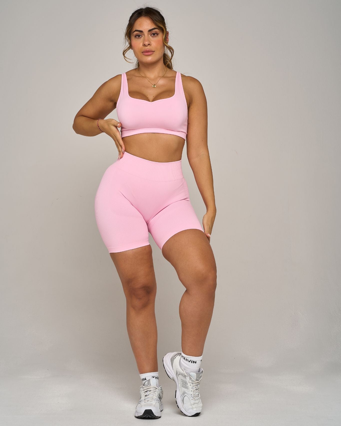 Chiara Ribbed Contour Shorts | Candy Pink