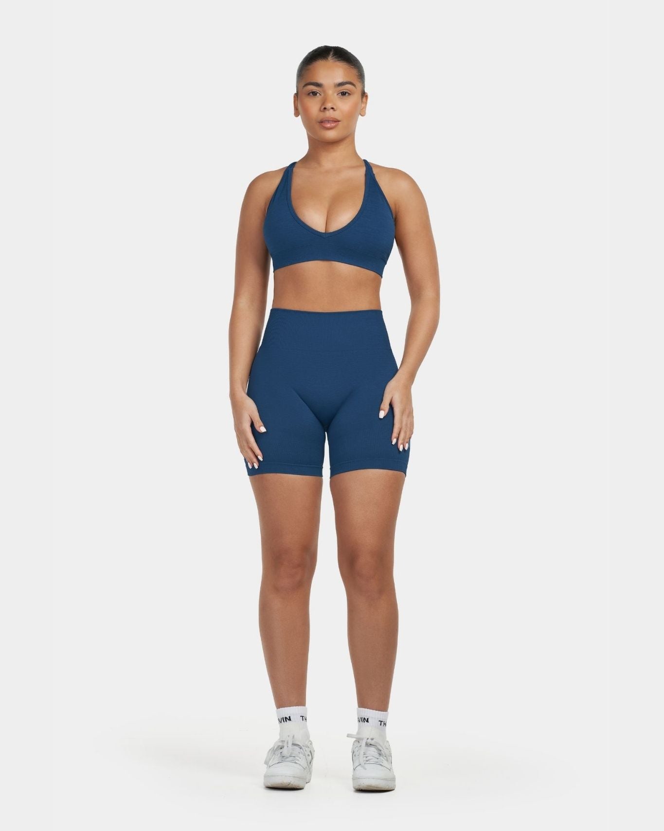 Seamless Sculpt Ribbed Contour Shorts | Deep Sea