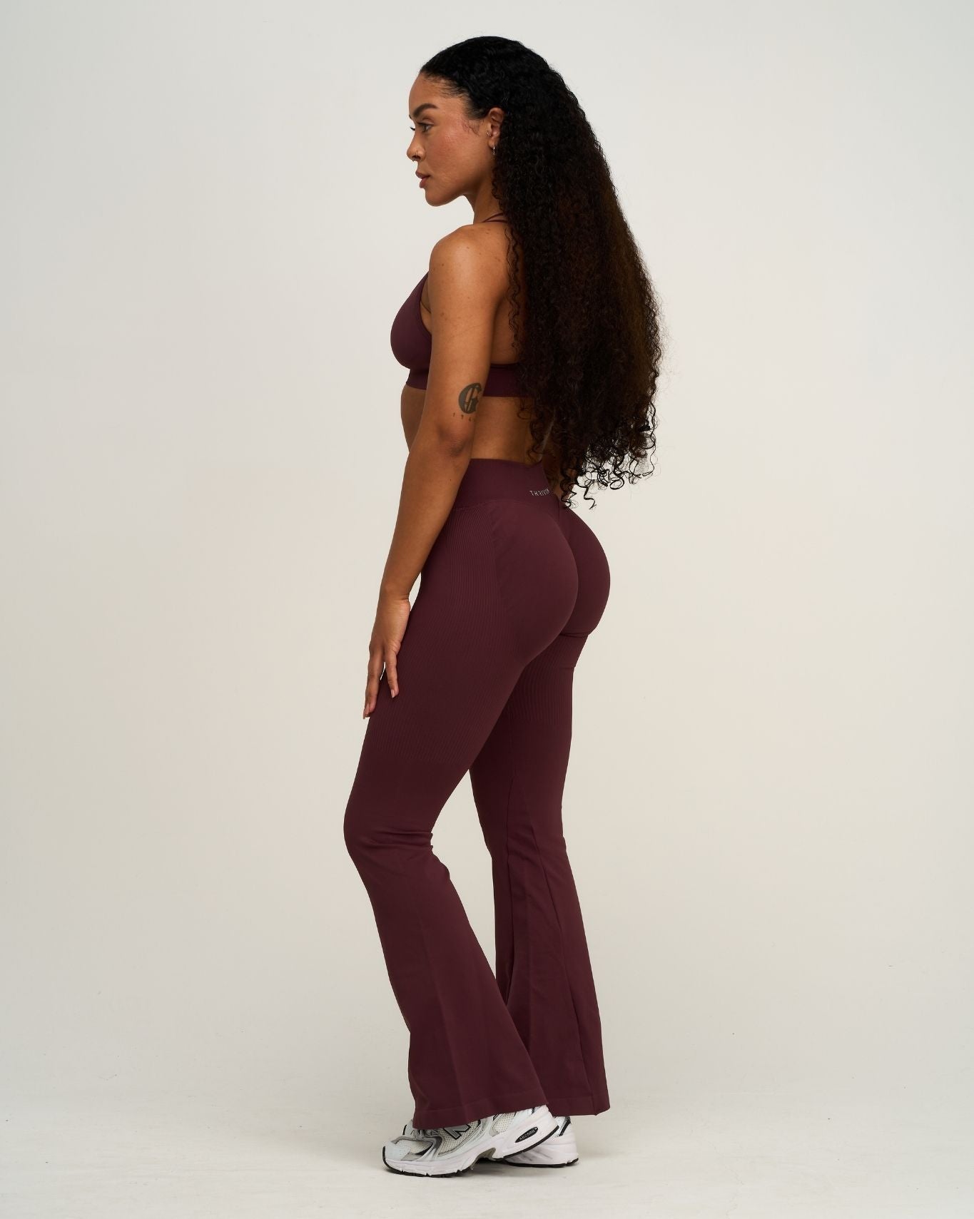 Elevate™ V-Waist Flared Leggings | Dark Mauve
