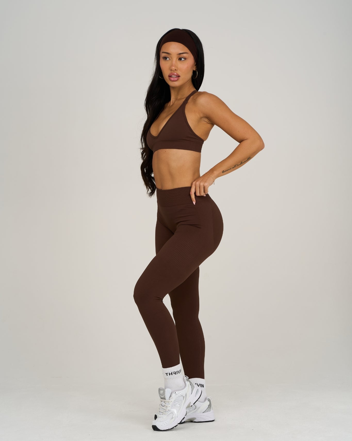 Elevate Ribbed Contour Leggings | Bourbon Brown