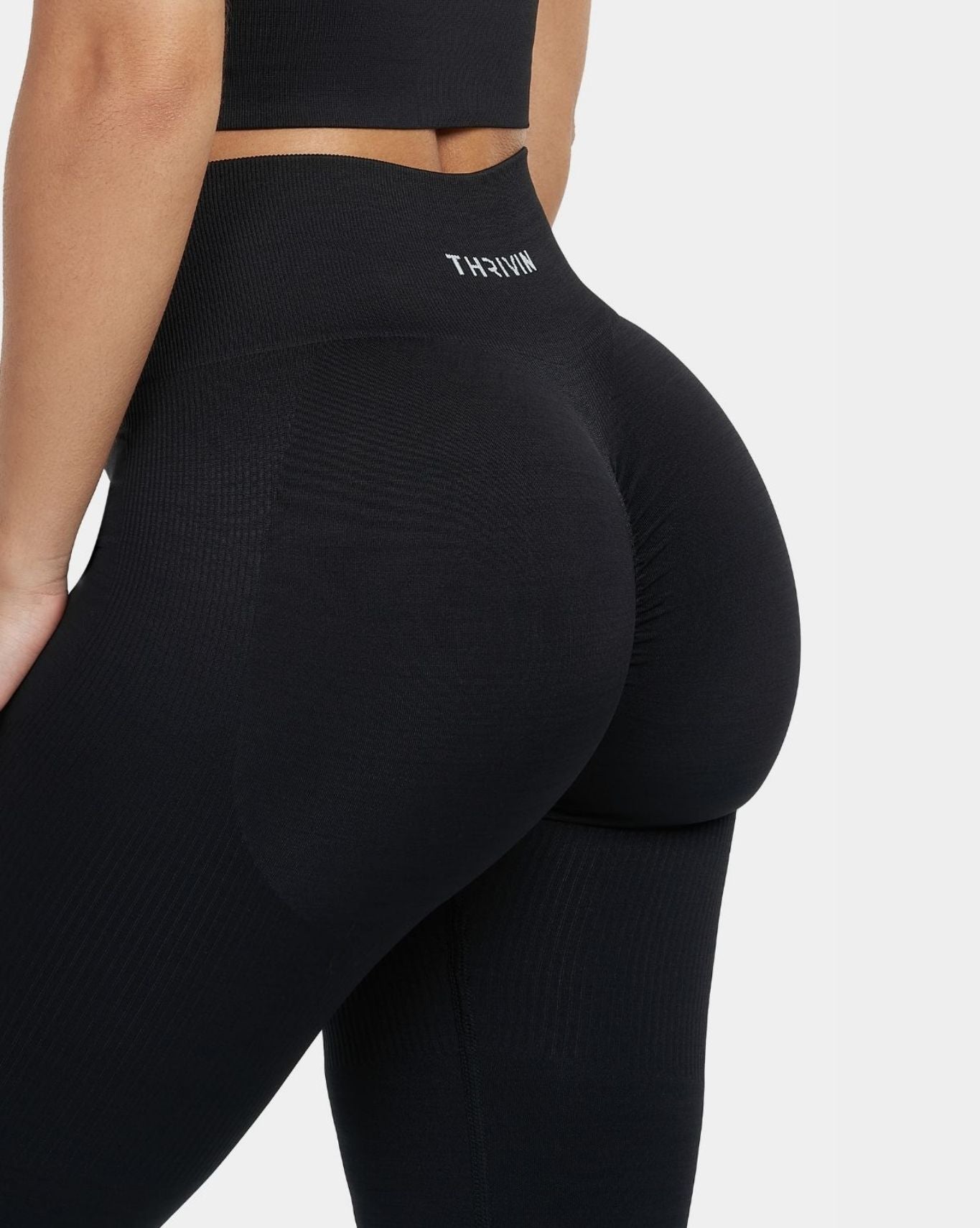 Sculptv2 Ribbed Contour Leggings - Pure Black