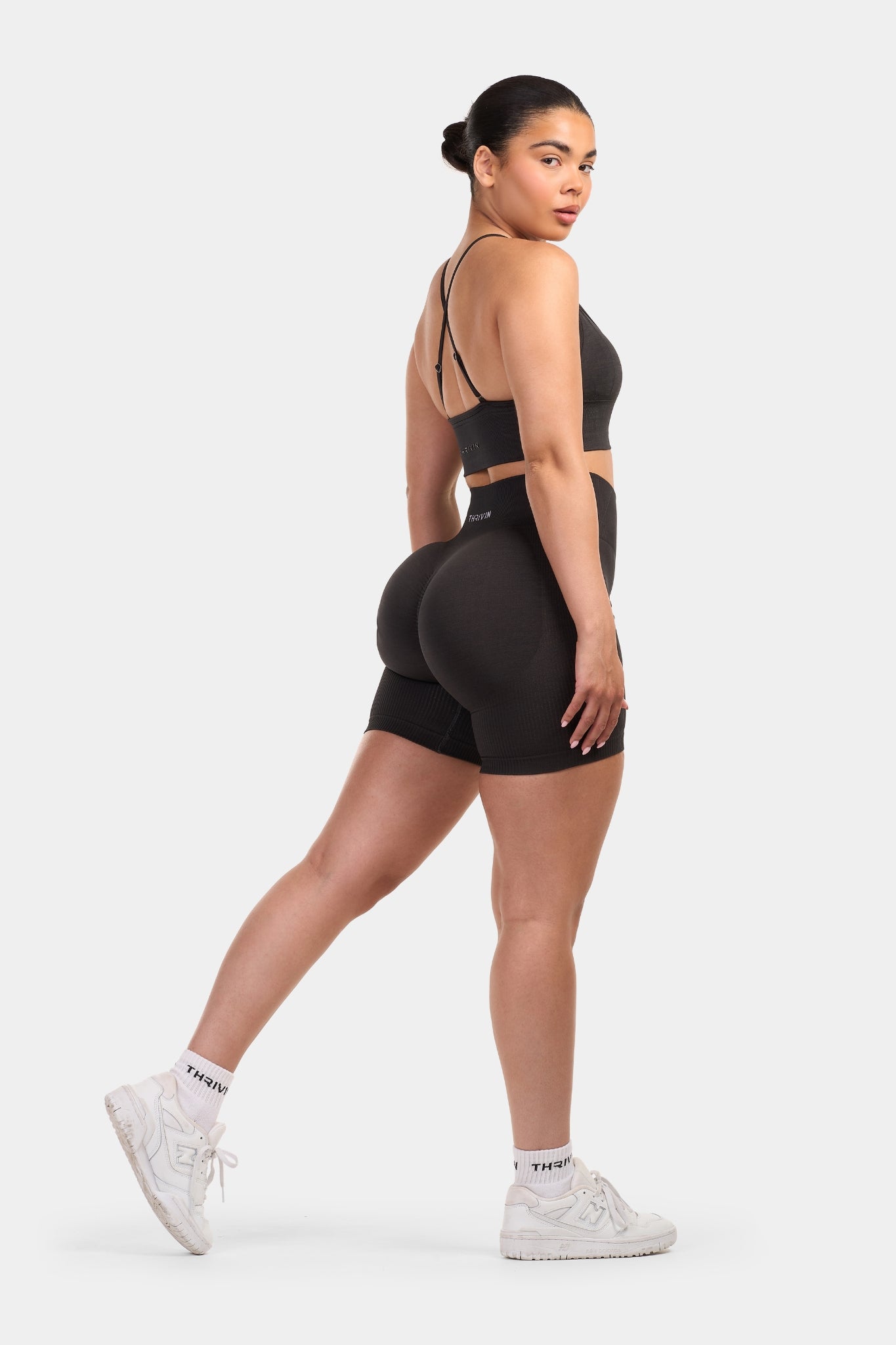 Seamless Sculpt Ribbed Contour Shorts | Grey