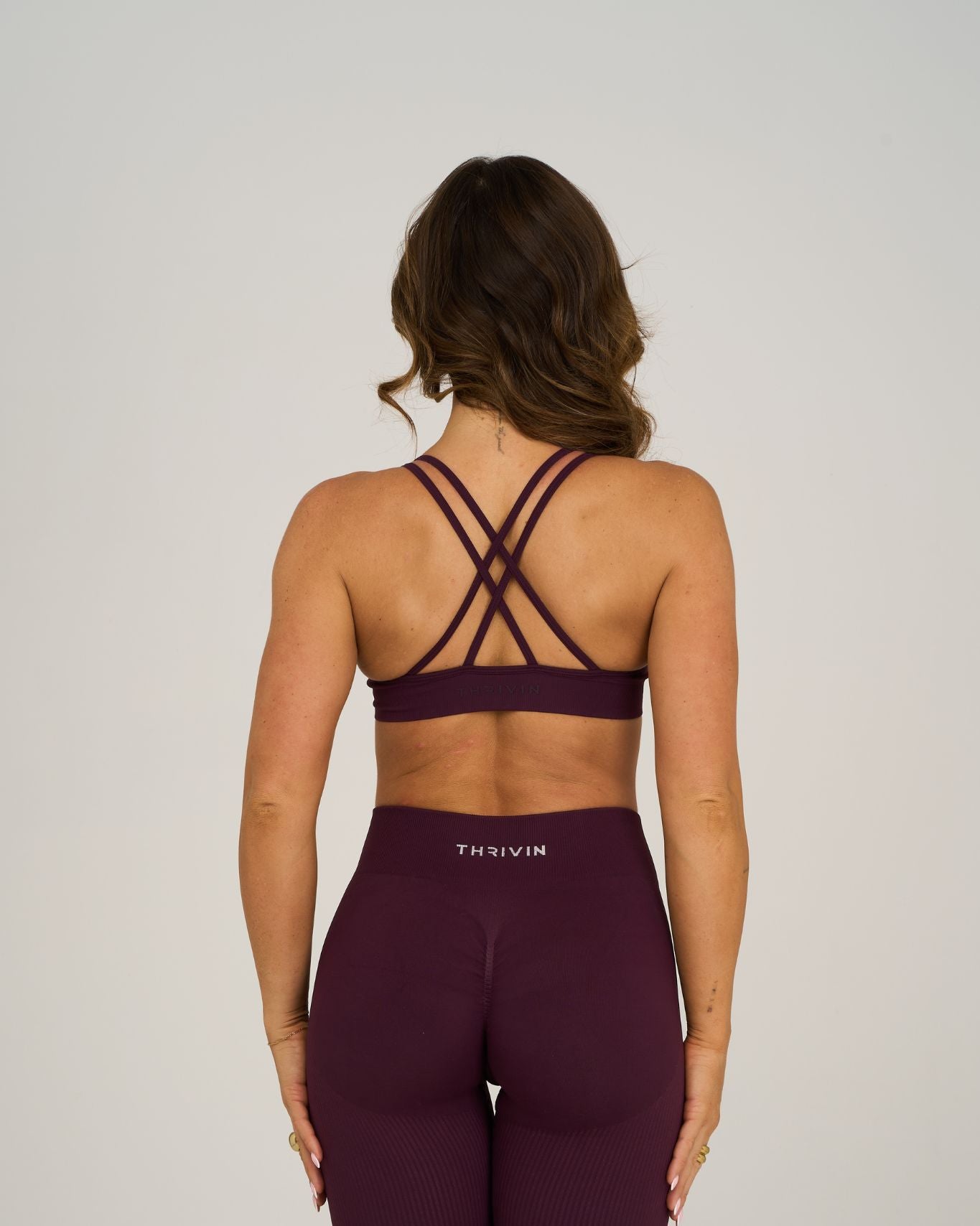 Elevate V-Neck Sculpt Seamless Bra | Winter Plum