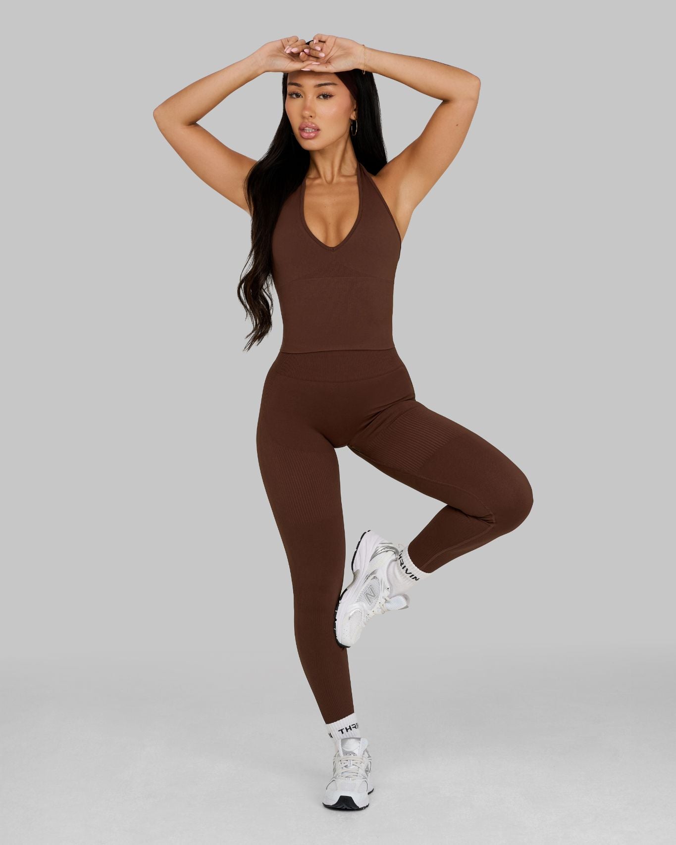Elevate Ribbed Contour Leggings | Bourbon Brown