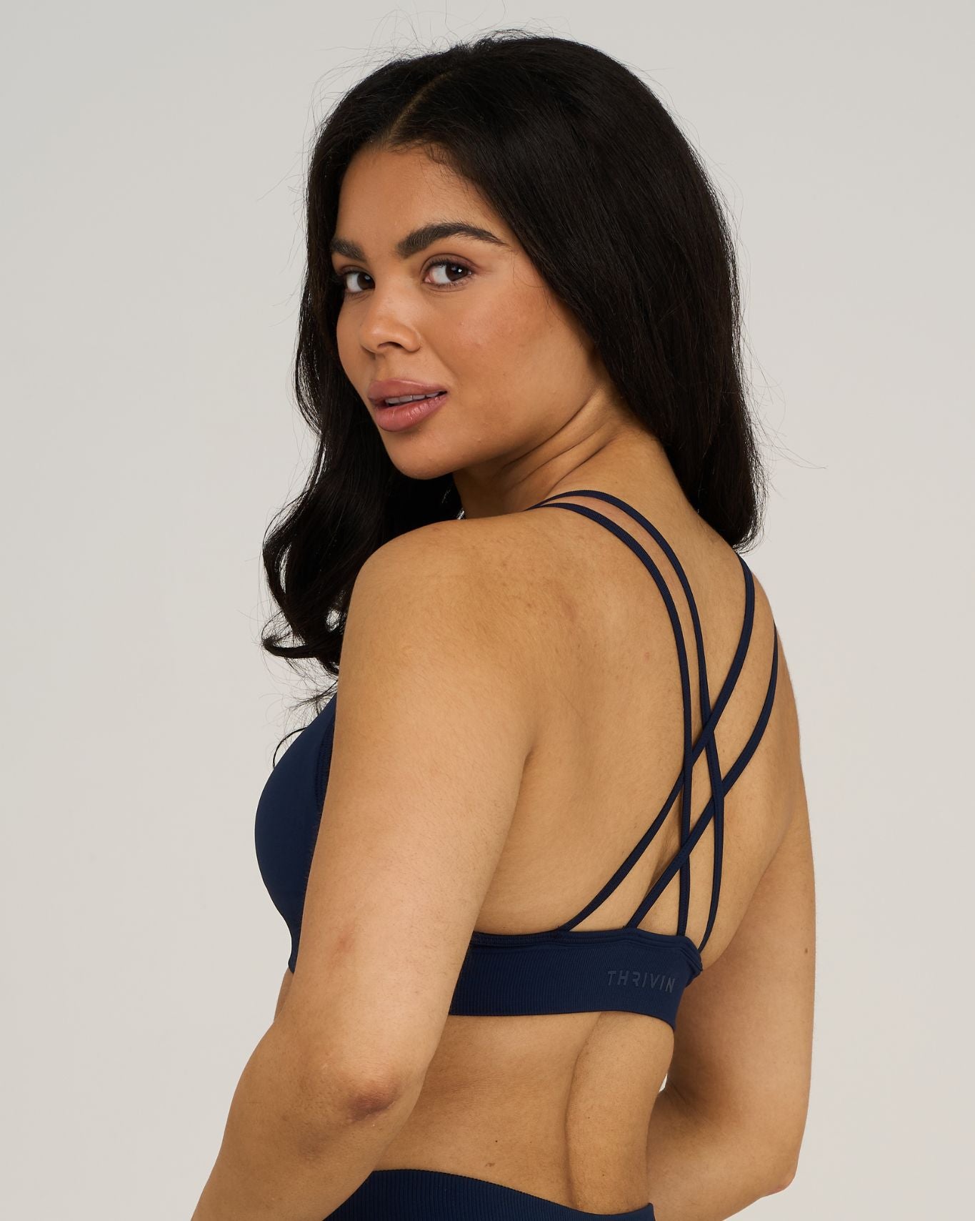 Elevate V-Neck Sculpt Seamless Bra | Midnight Navy