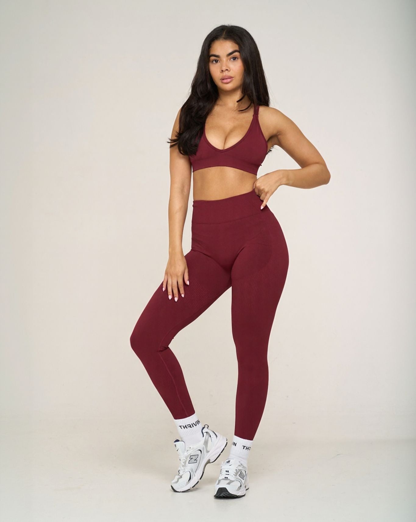 Ribbed Contour Leggings | New Burgundy
