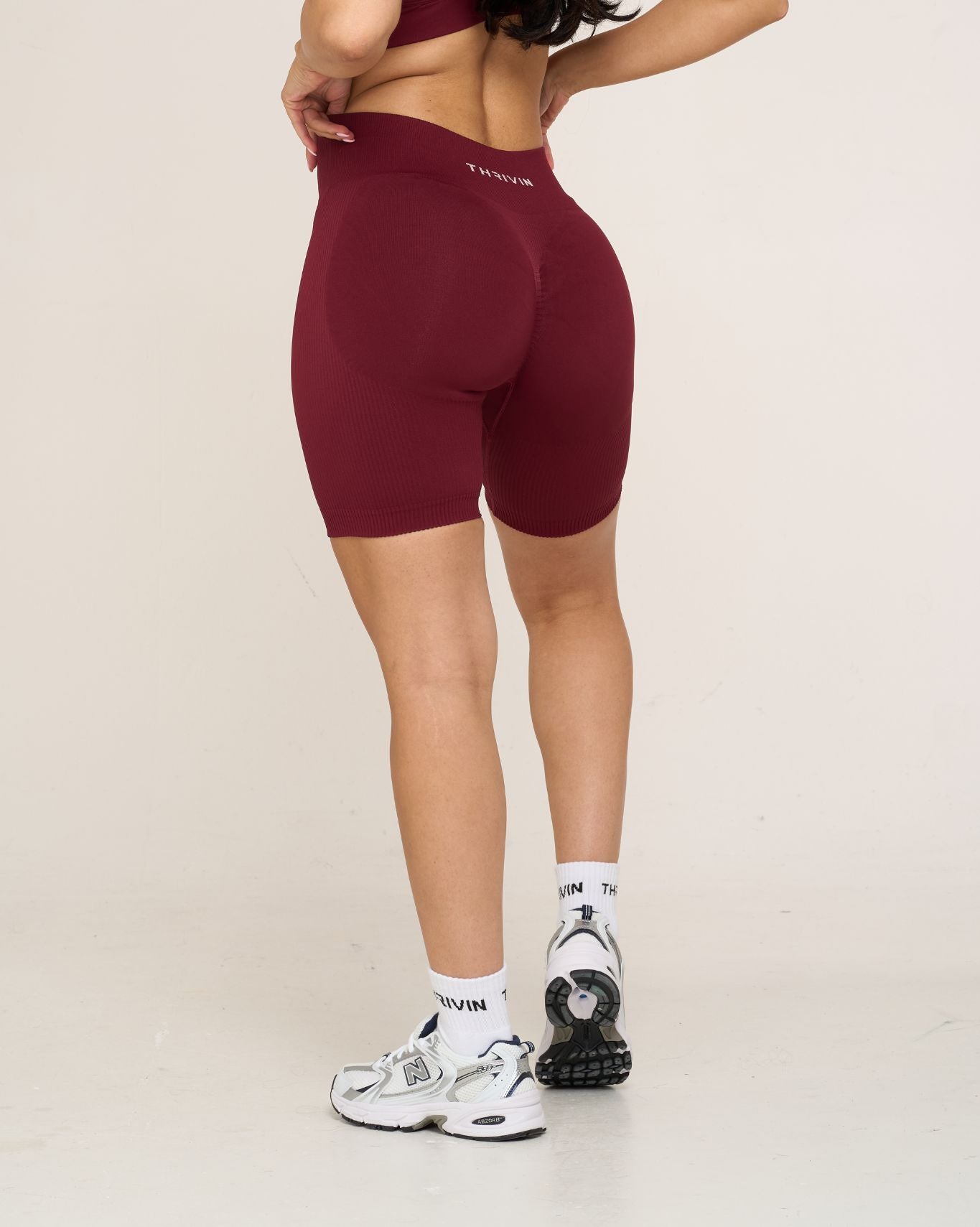 Ribbed Contour Shorts | New Burgundy