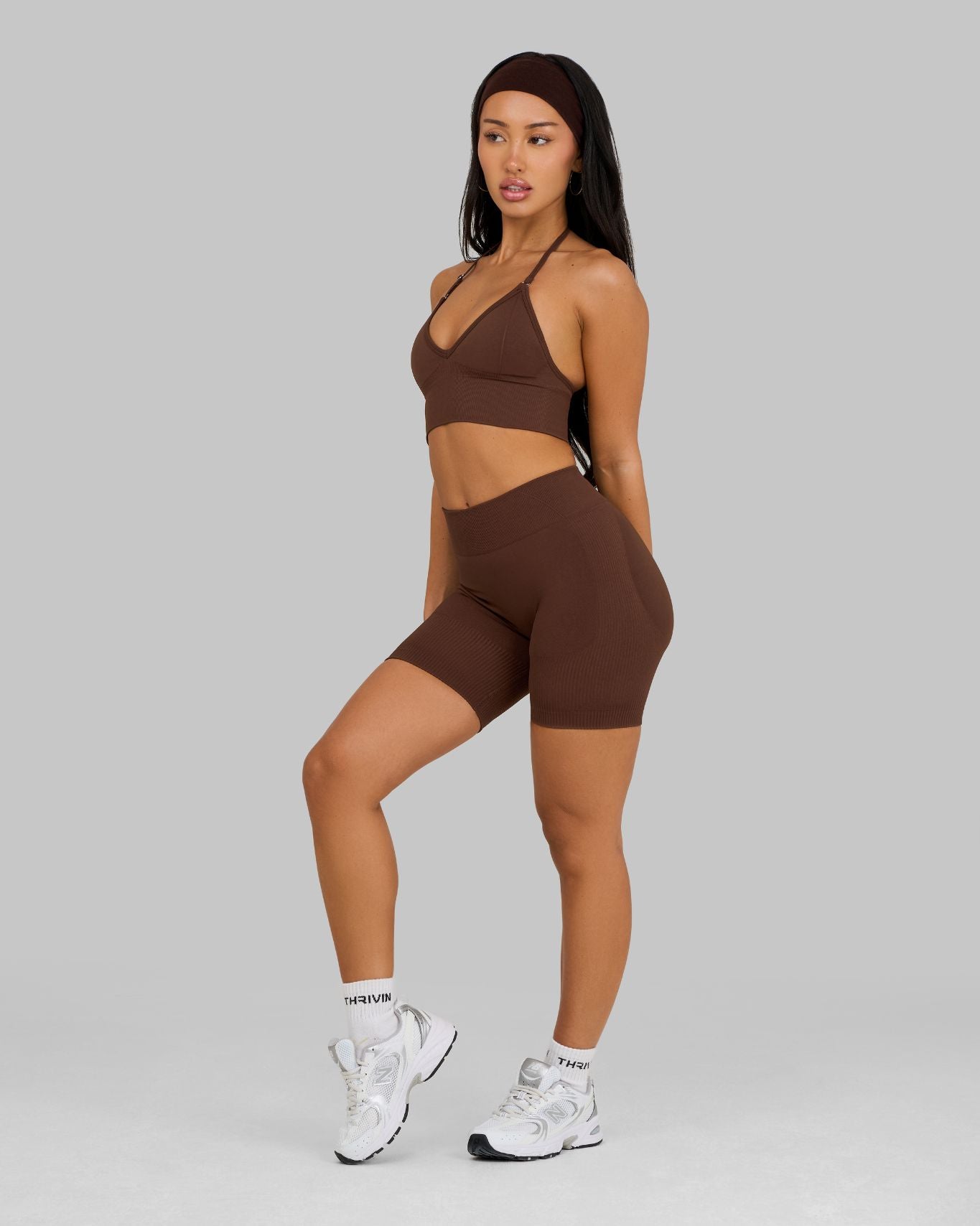 Elevate Ribbed Contour Shorts | Bourbon Brown