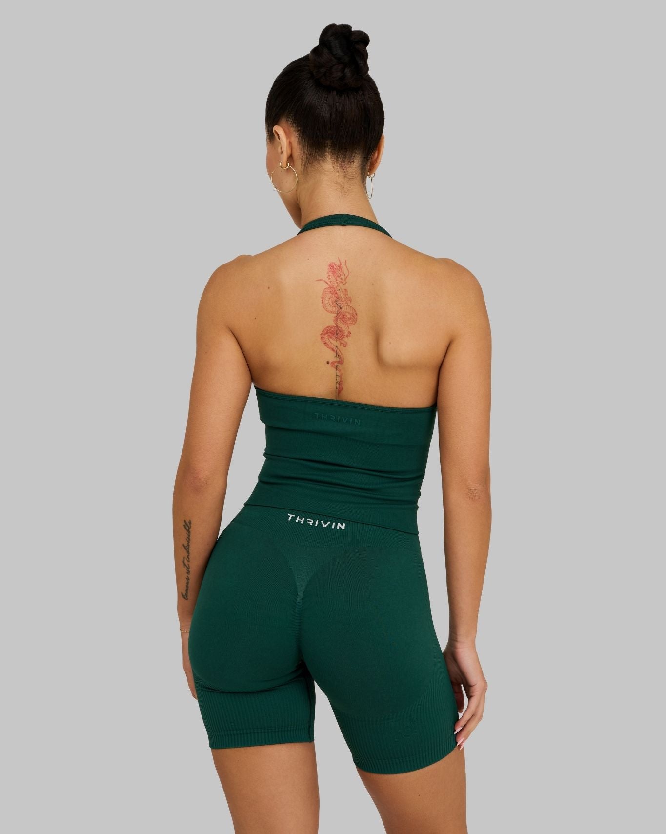Elevate Sculpting Shapewear Top Halterneck | Pine Green