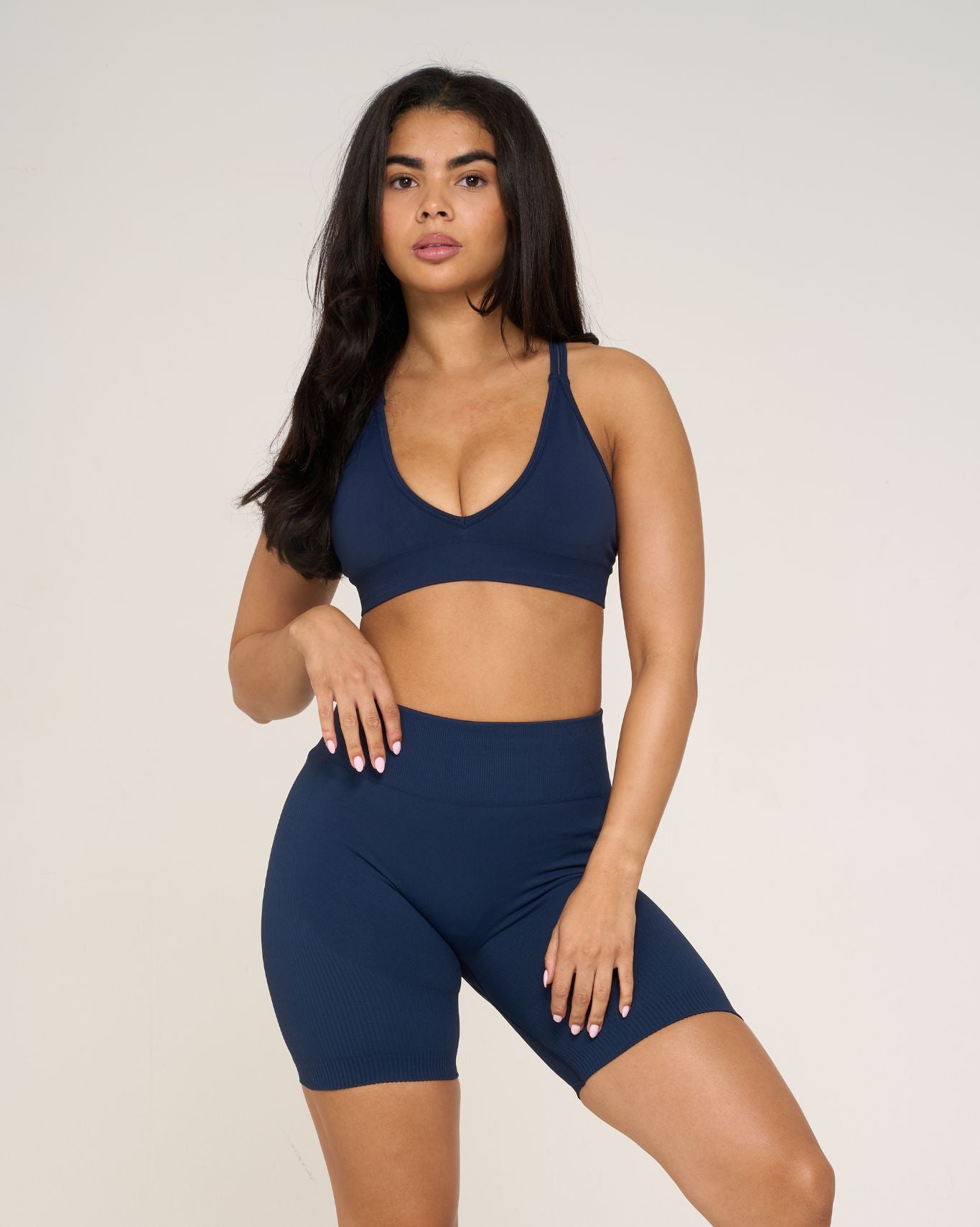 Ribbed Contour Shorts | New Navy