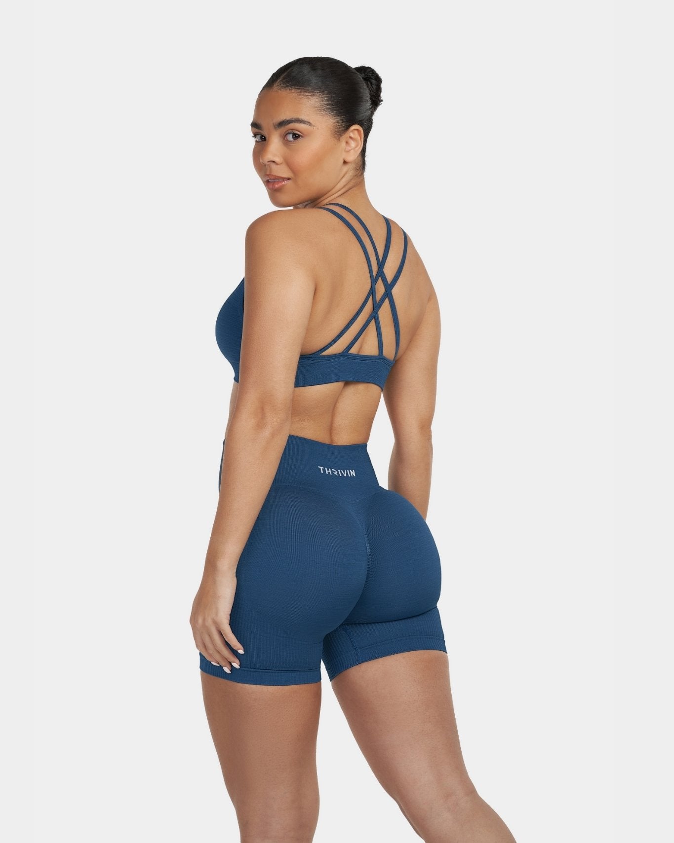 V-Neck Sculpt Seamless Bra | Deep Sea