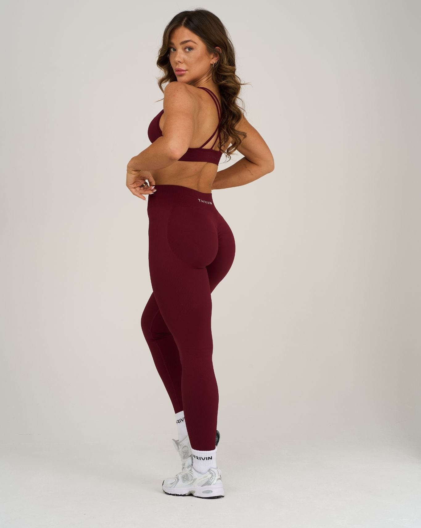 Elevate Ribbed Contour Leggings | Fine Wine