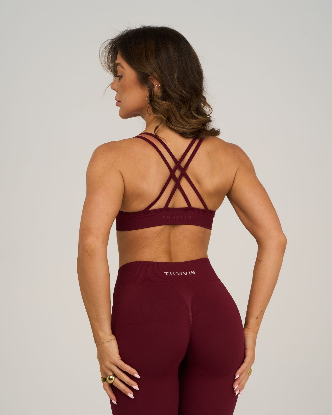 Elevate V-Neck Sculpt Seamless Bra | Fine Wine