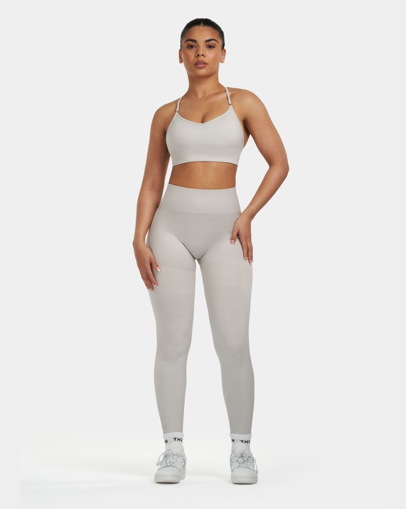 SculptV2 Ribbed Contour Leggings - Stone Grey