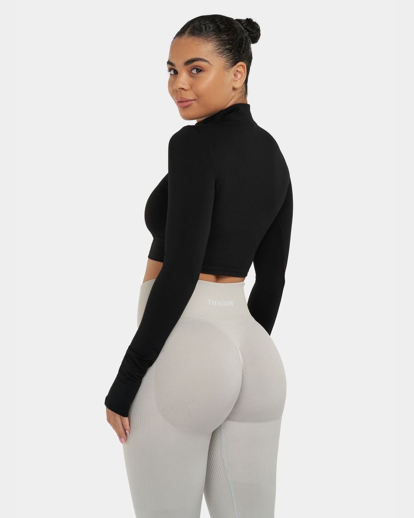 Crop Top Long Sleeve | Black