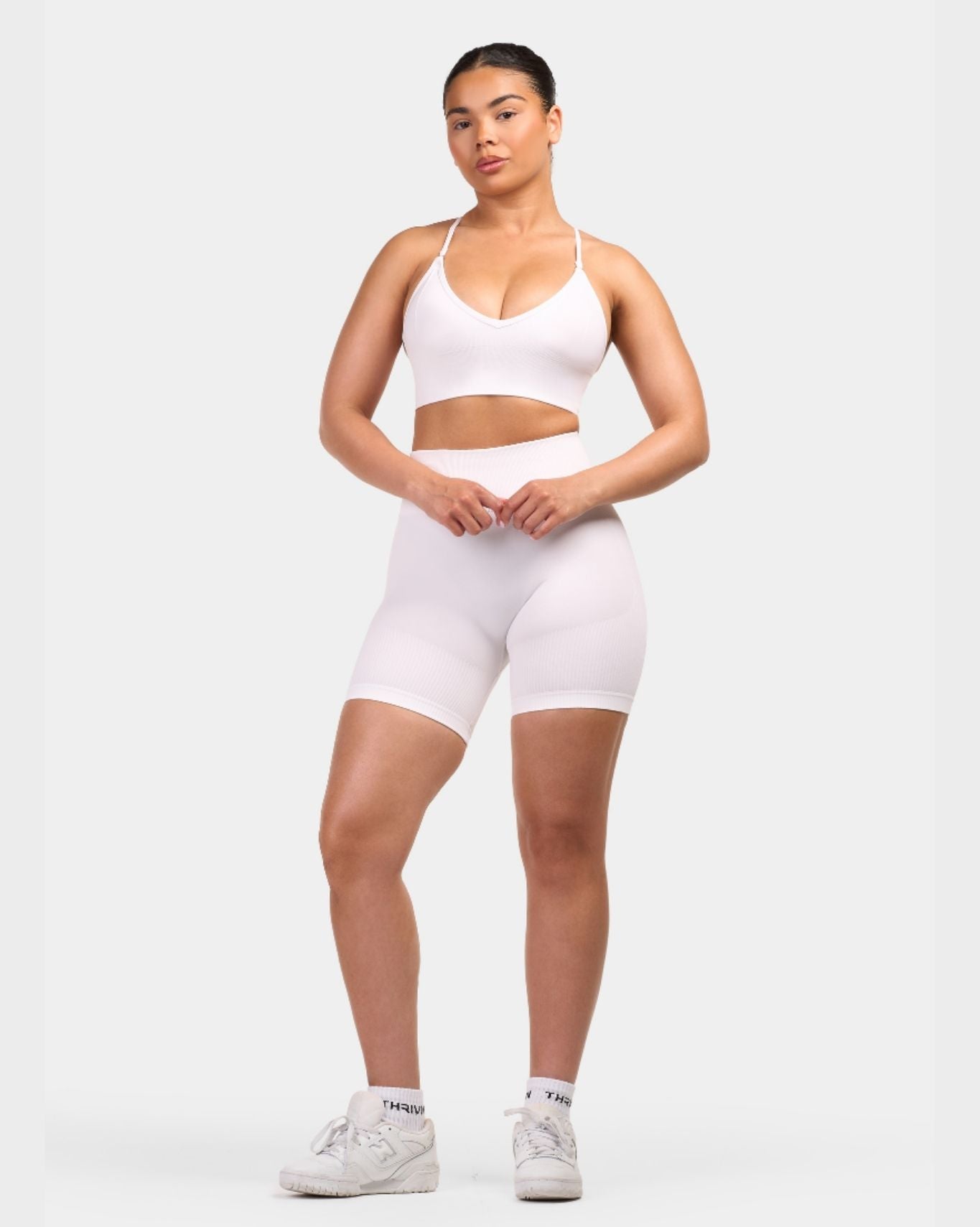 Seamless Sculpt Ribbed Contour Shorts | White