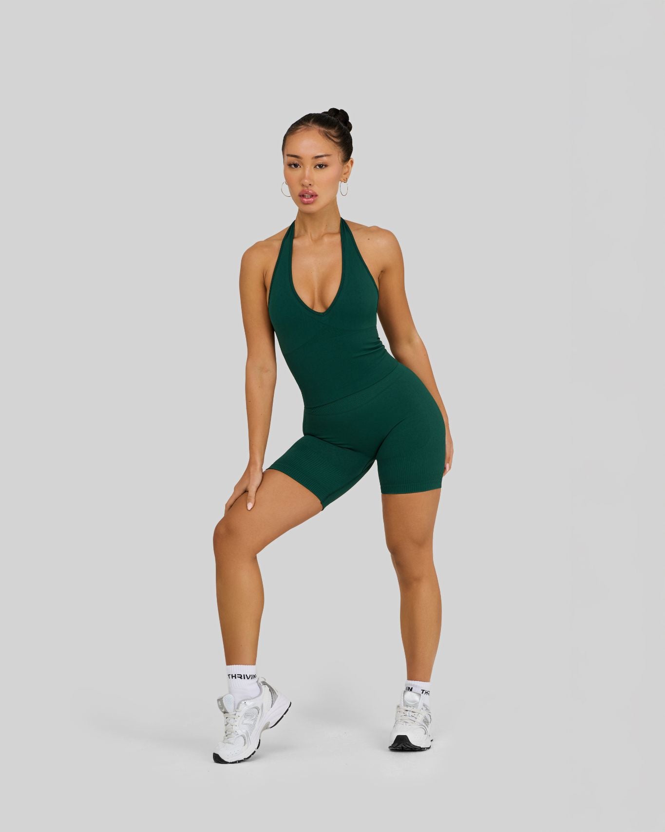 Elevate Sculpting Shapewear Top Halterneck | Pine Green