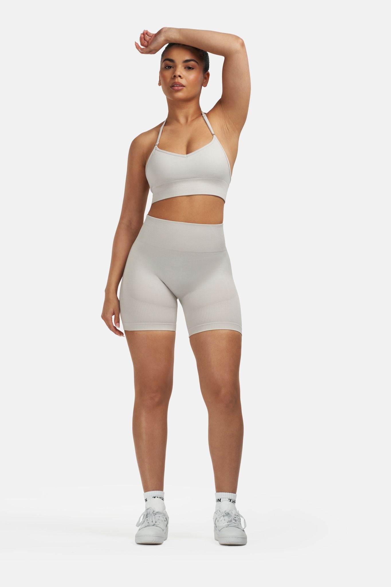 Arise - Sculpt Ribbed Contour Shorts - Licht Grijs