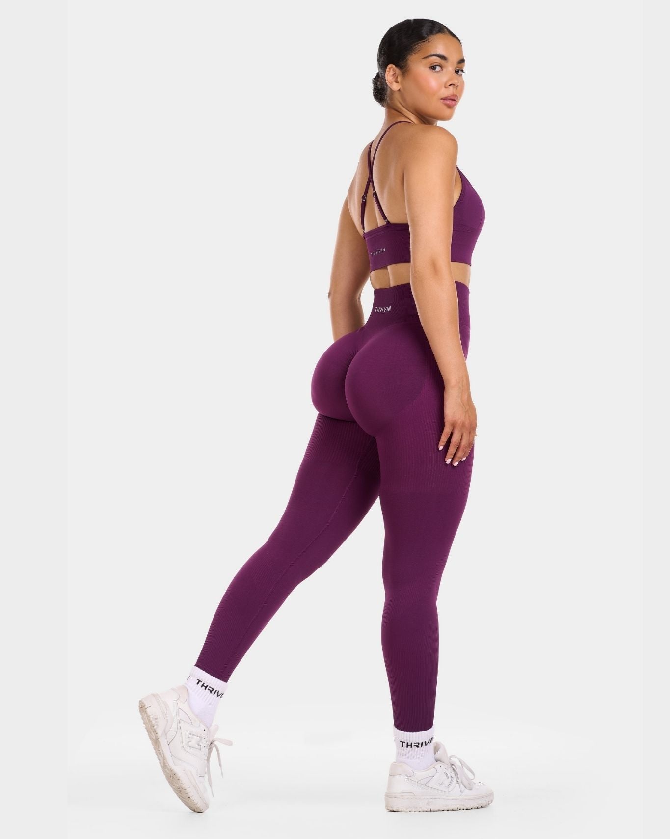 SculptV2 Ribbed Contour Leggings - Plum Leggings