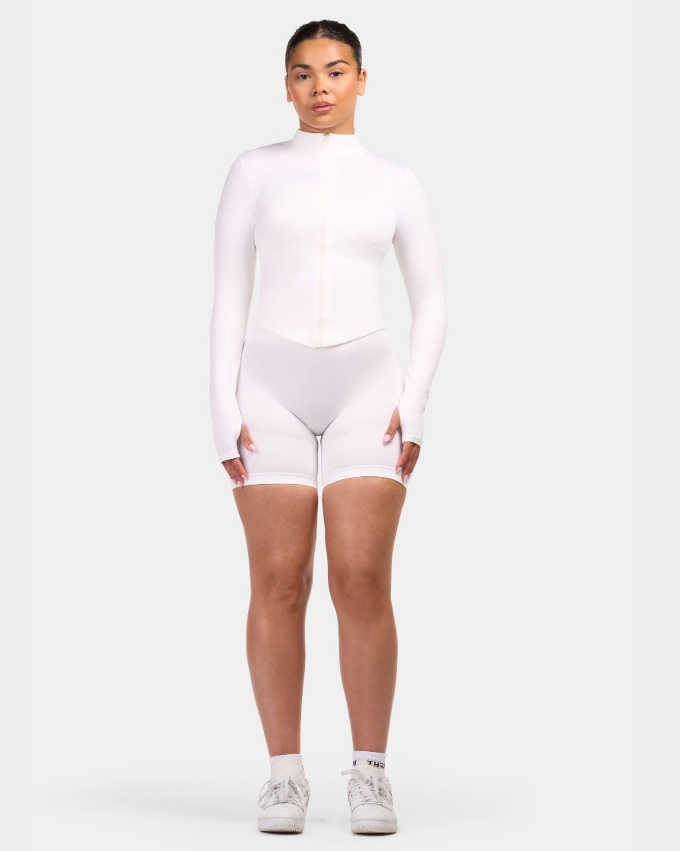 Seamless Sculpt Ribbed Contour Shorts | White